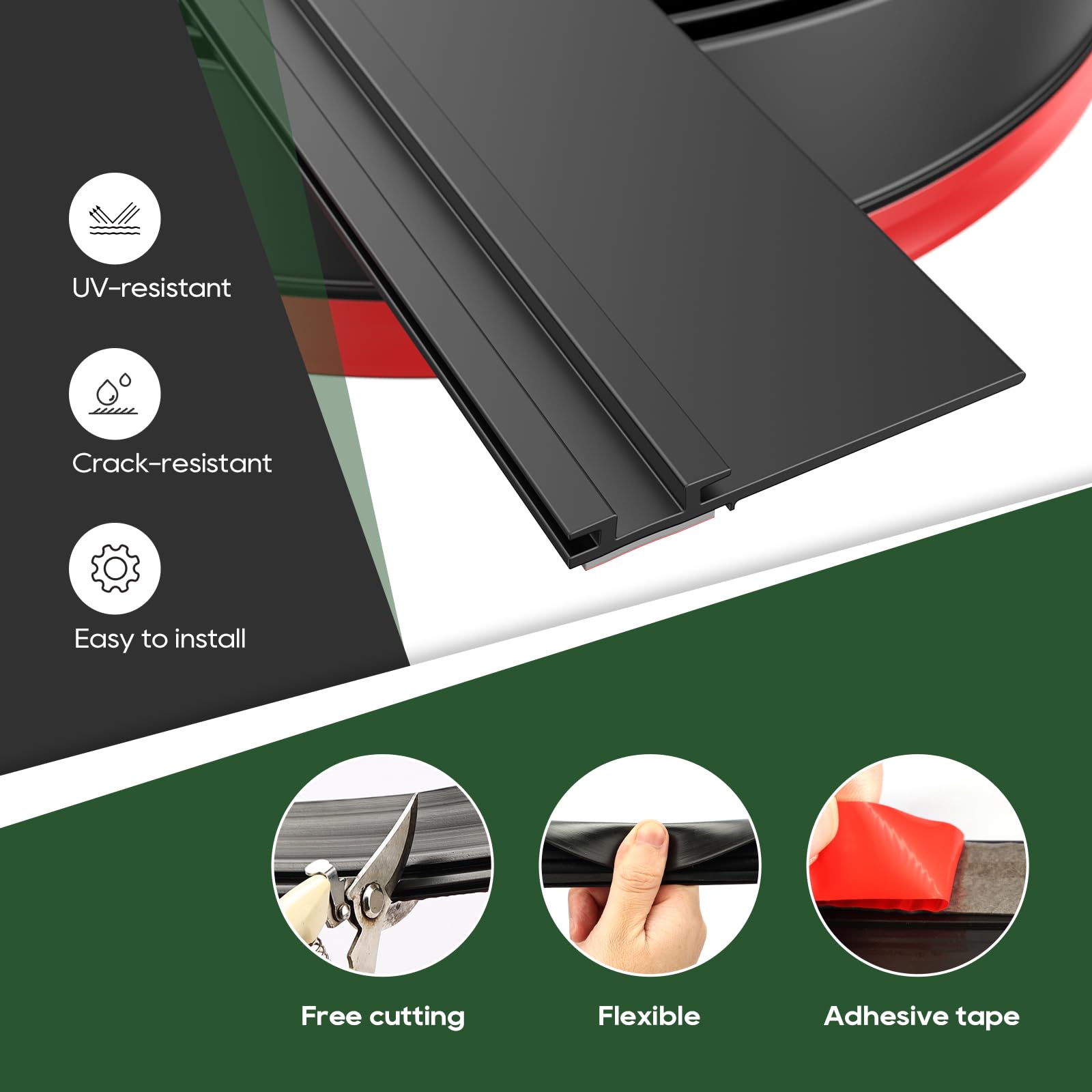 RVGUARD 40FT RV Slide Out Seal with Strong Adhesive Tape, Waterproof RV Seal Replacement for RVs, Travel Trailers and 5th Wheels