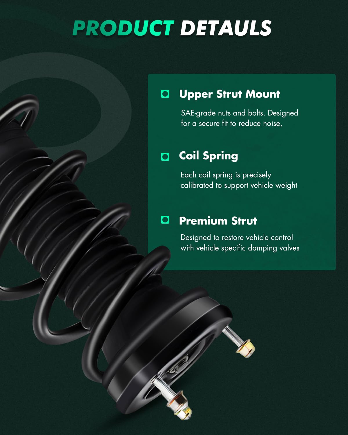 Scitoo Front Complete Struts Spring Assembly Shocks Struts Fits 2001-2006 For Lexus Ls430 11690 - Set Of 2