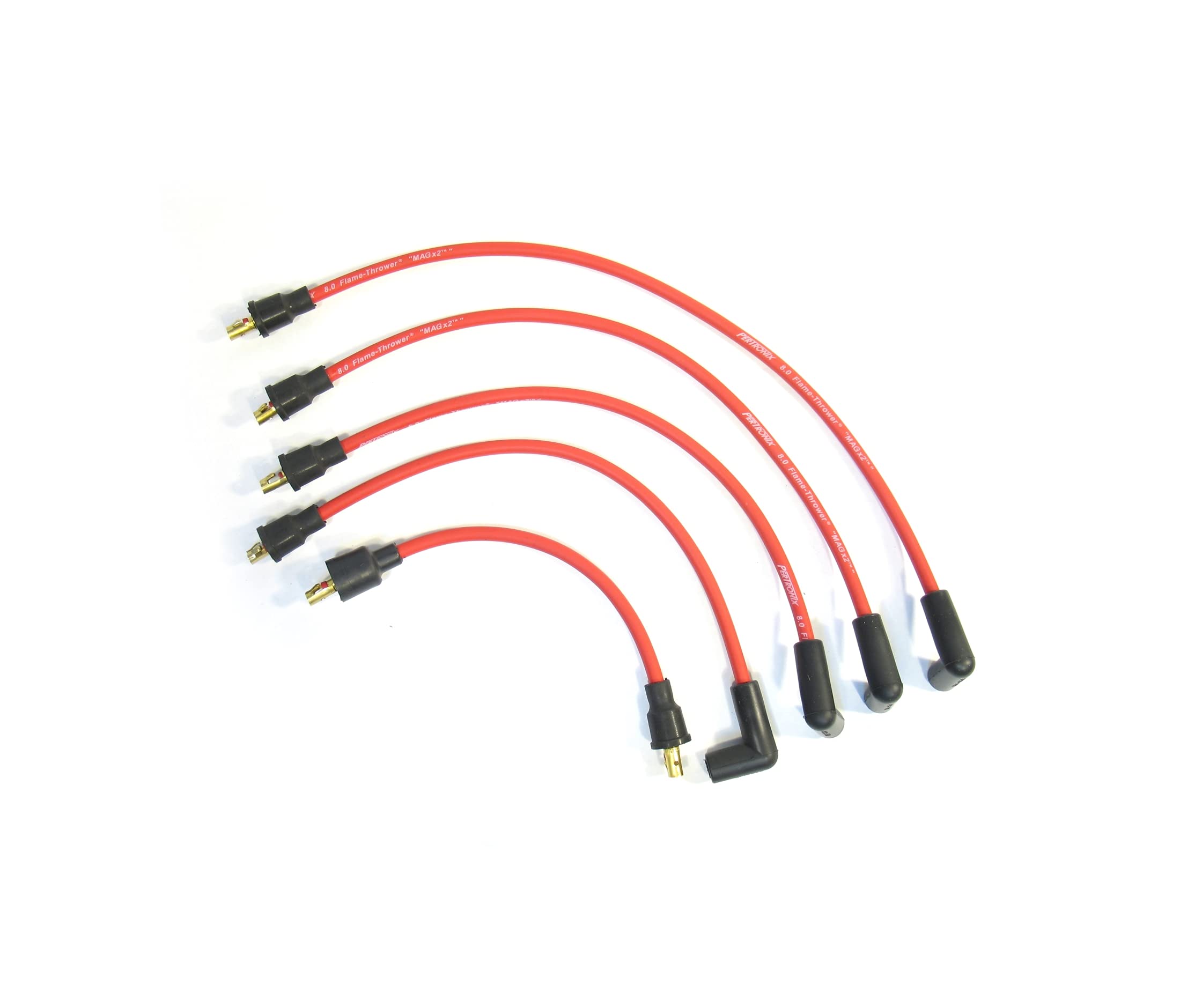 PerTronix 804412 Flame-Thrower 8mm Spark Plug Wires Set, High Performance, Custom Fit, 4 Cylinder, Red