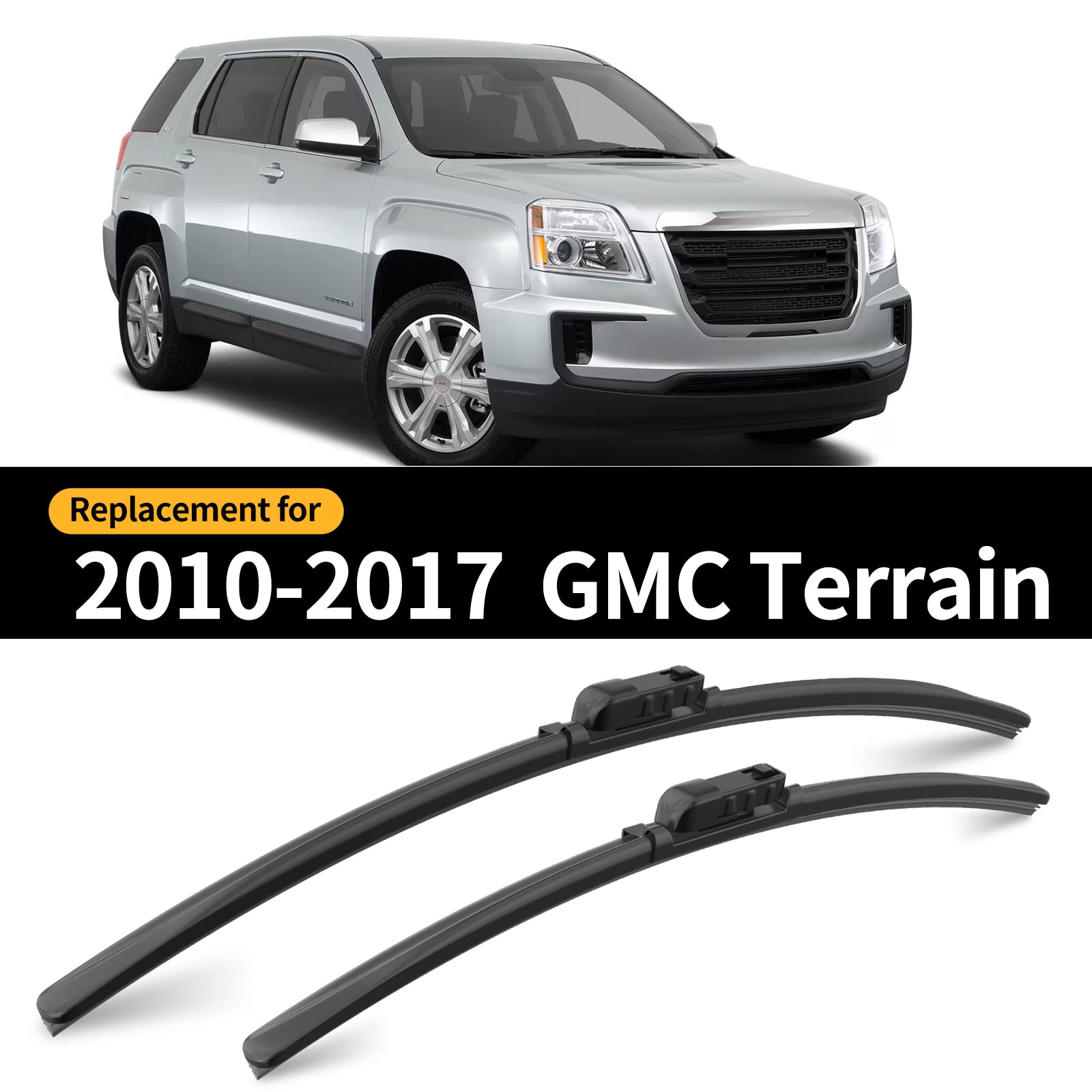 Gardimu Front And Rear Windshield Wiper Blades, 3 Pcs Front And Back Windshield Wipers Blades Replacement For Chevy Equinox 2010