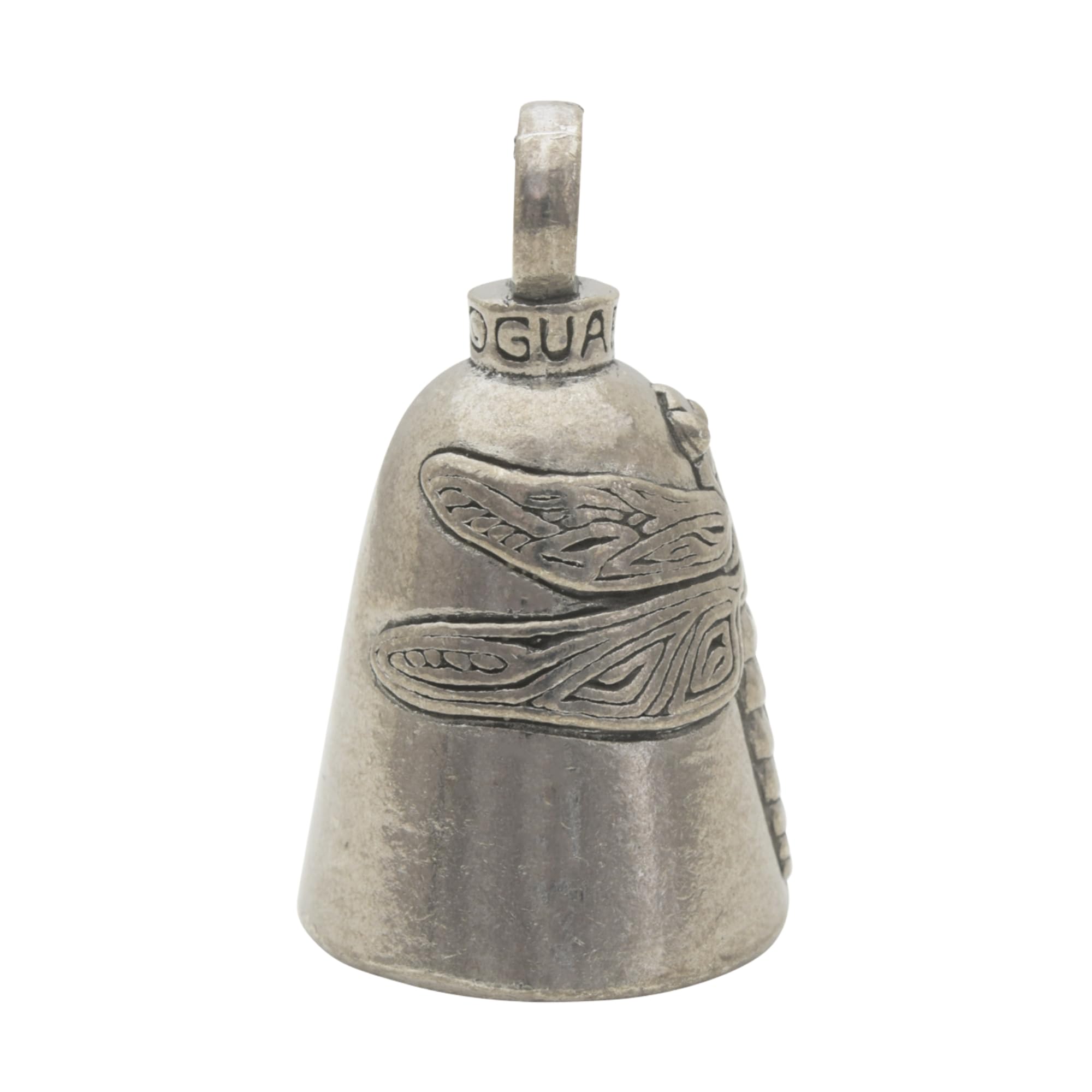 Guardian Bell Dragonfly Good Luck Bell W/Keyring & Black Velvet Gift Bag | Motorcycle Bell | Lead-Free Pewter | Made In Usa