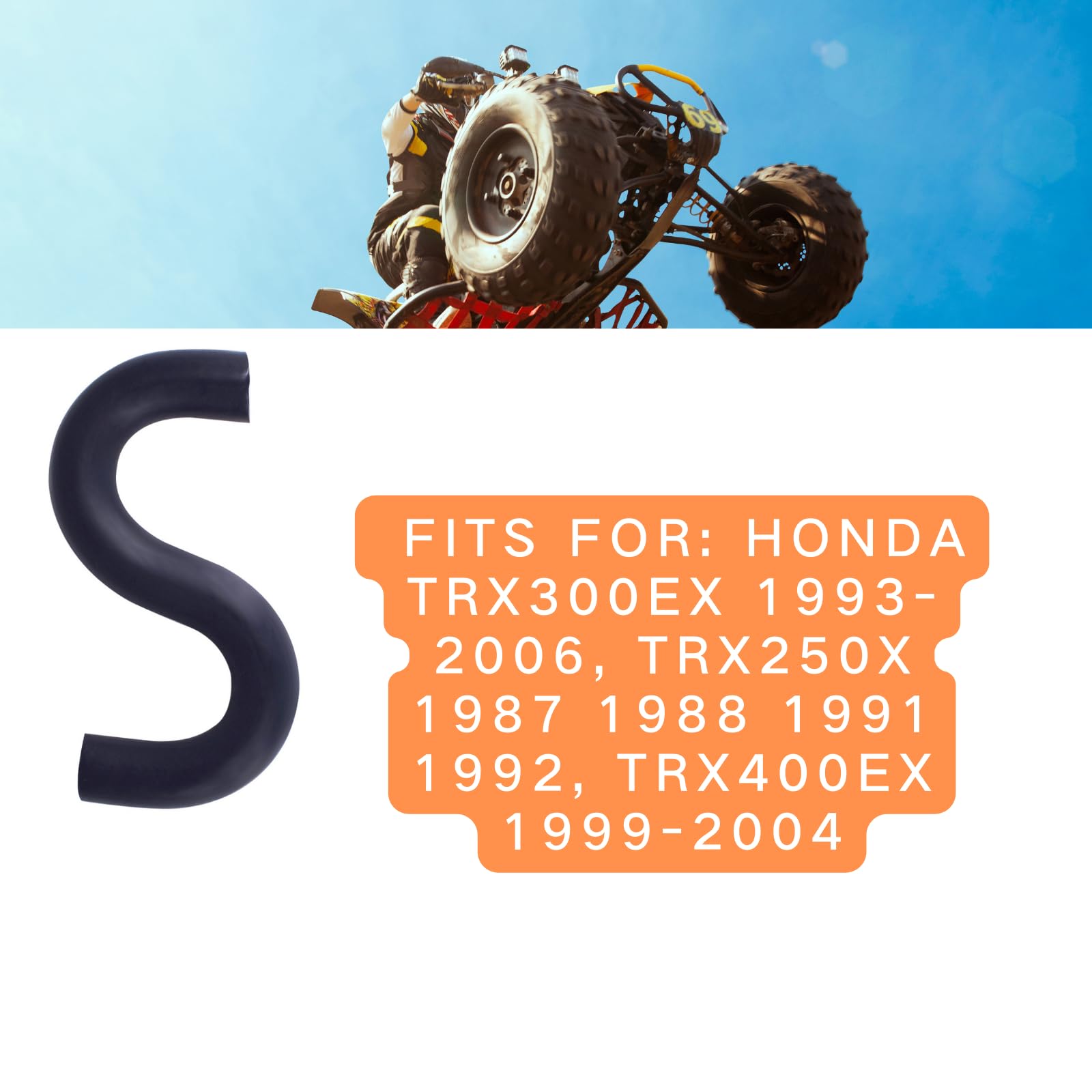 S-Shape Fuel Tube Compatible With Honda Trx300Ex 1993-2006, Trx250X 1987 1988 1991 1992, Trx400Ex 1999-2004 Replaces 16956-Hc0-014