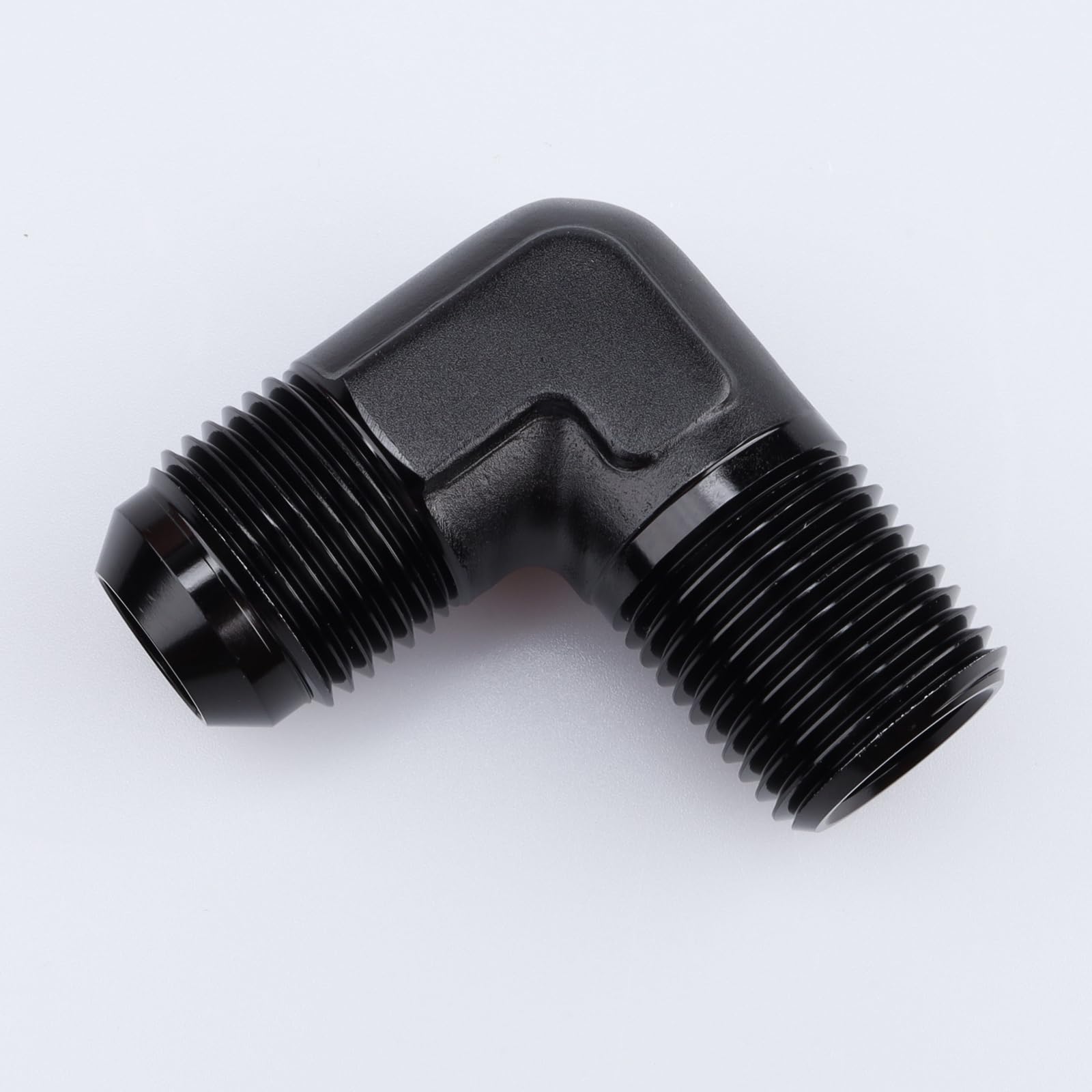 AC PERFORMANCE Aluminum 90 Degree Elbow -10 AN Male To 1/2  NPT Male Fitting Adaptor Connector, Black