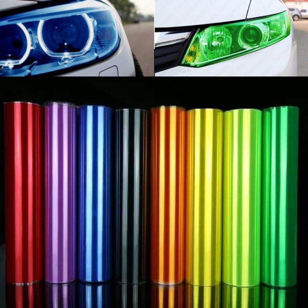 Diyah 12 X 48 Inches Self Adhesive Headlight, Tail Lights, Fog Lights Tint Vinyl Film (Dark Blue)