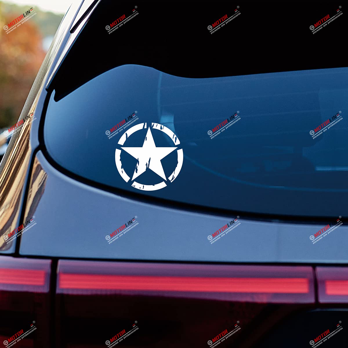 (2) 4'' Army Star Decal Sticker Car Vinyl Fit For Jeep Toyota White Distressed A Sda1