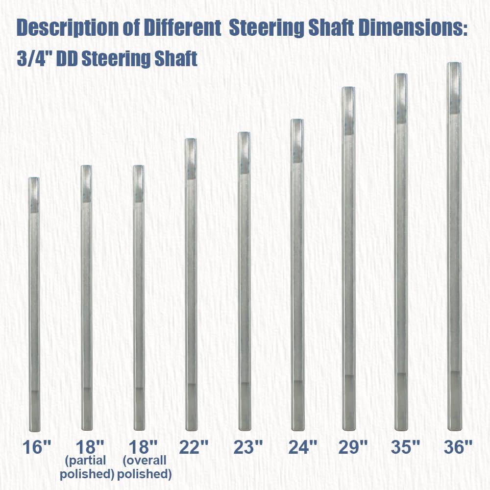 Cool Star 18'' Length 3/4'' Dd Surface Plated Steering Shaft Universal Dd 0.75 In Fit For Universal 3/4'' Dd Universal U-Joints