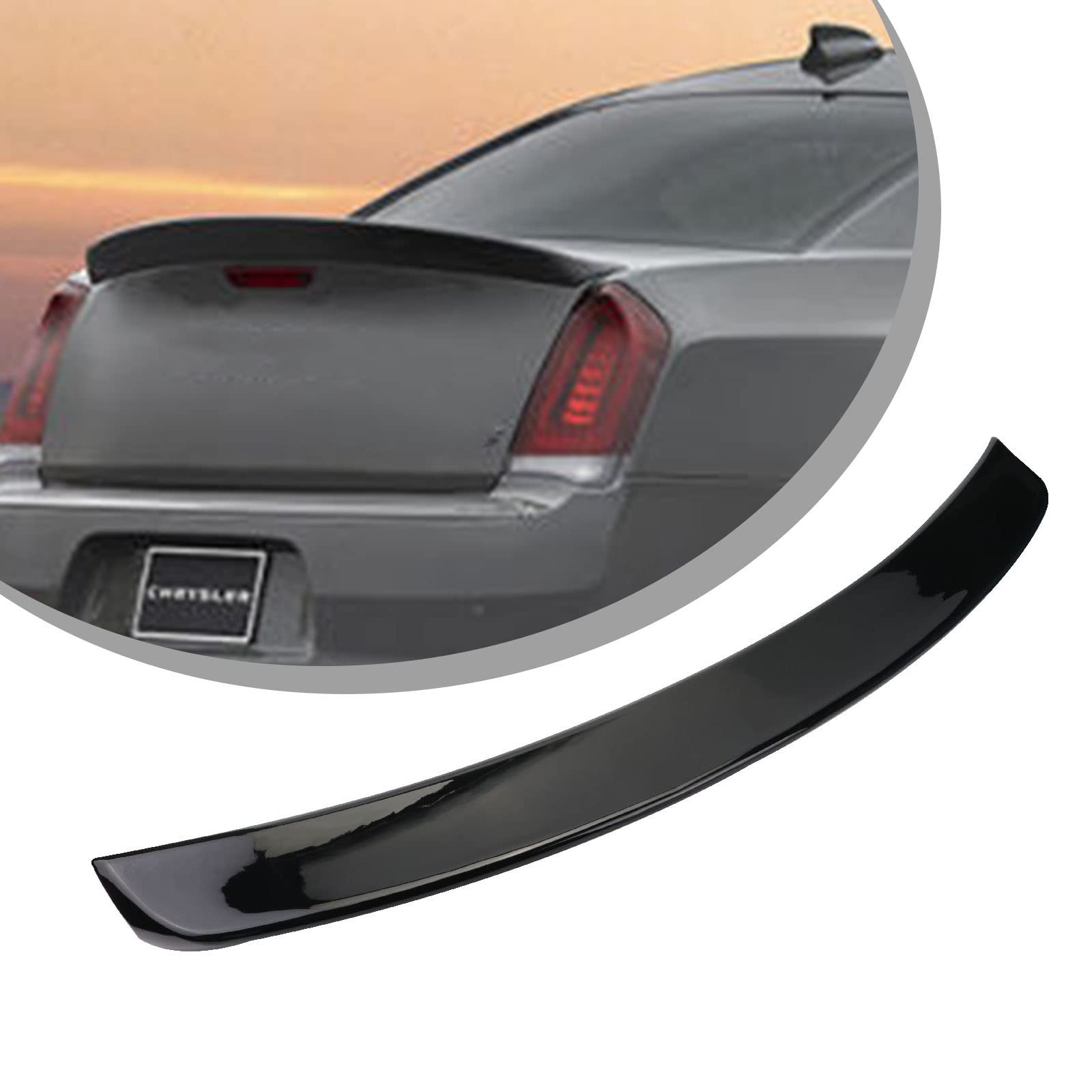 Glossy Black Rear Trunk Spoiler Wing FIT 2011-2021 Chrysler 300 ABS Material | Enhances Style & Aerodynamics | Easy Installation