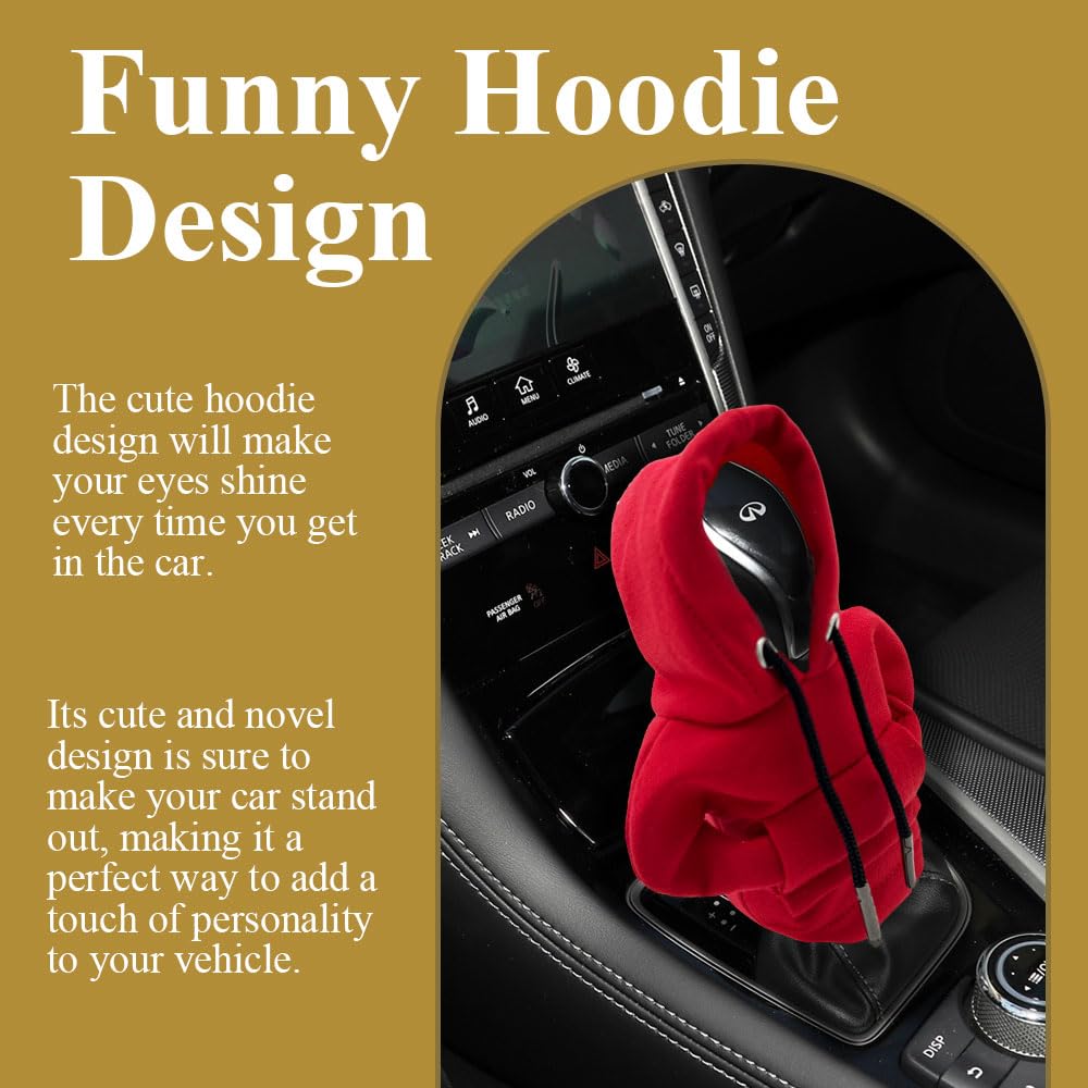 Kutyun Gear Shift Hoodie, Upgraded Universal Hoodie Car Gear Shift Cover, 6.7Inch Funny Shifter Hoodie, Car Interior Accessories