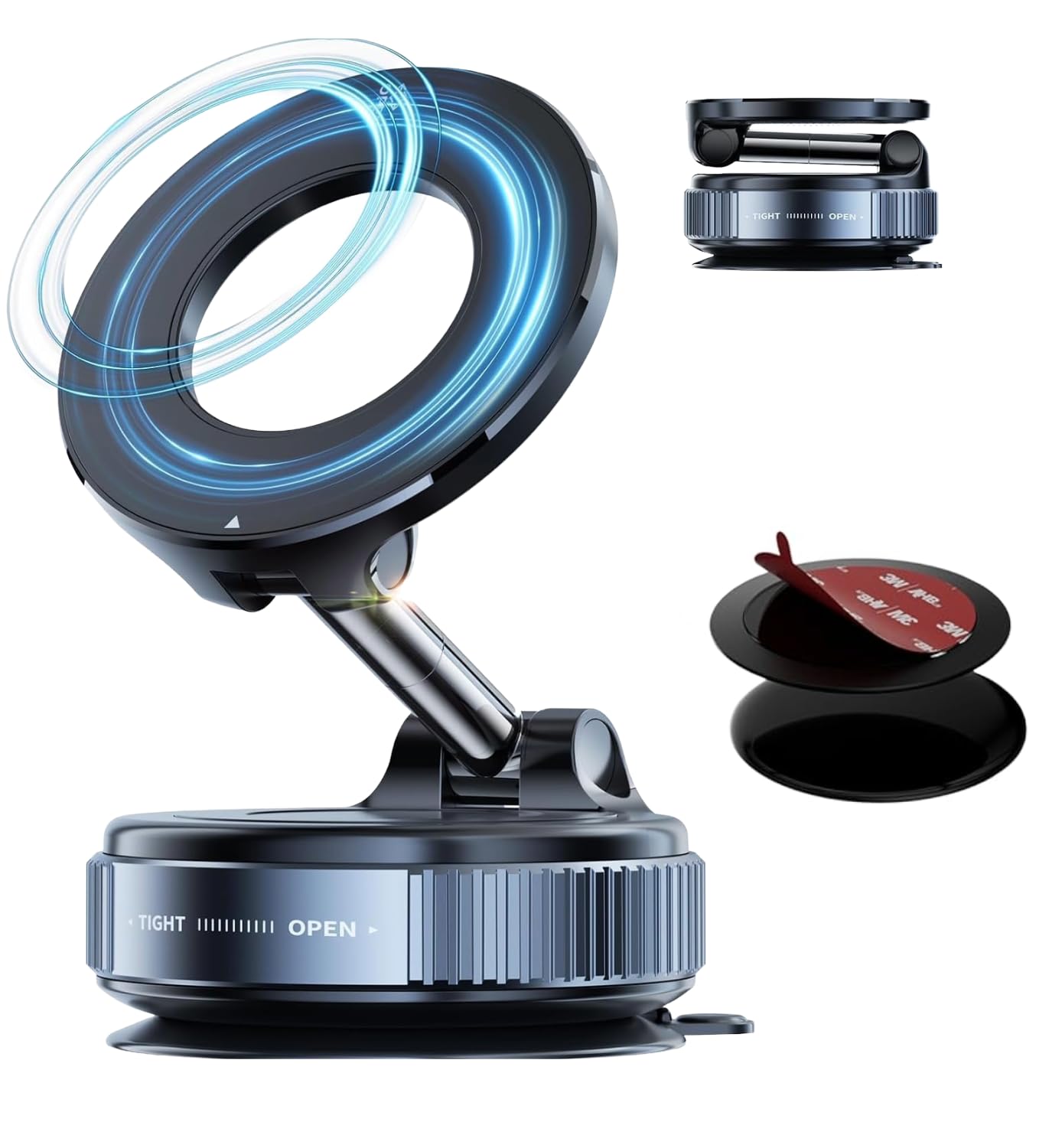 Vacuum Magnetic Phone Holder 360 Rotatable, Magnetic Car Phone Mount Strong Suction Cup HandsFree Stand for Car Dashboard, Gym,