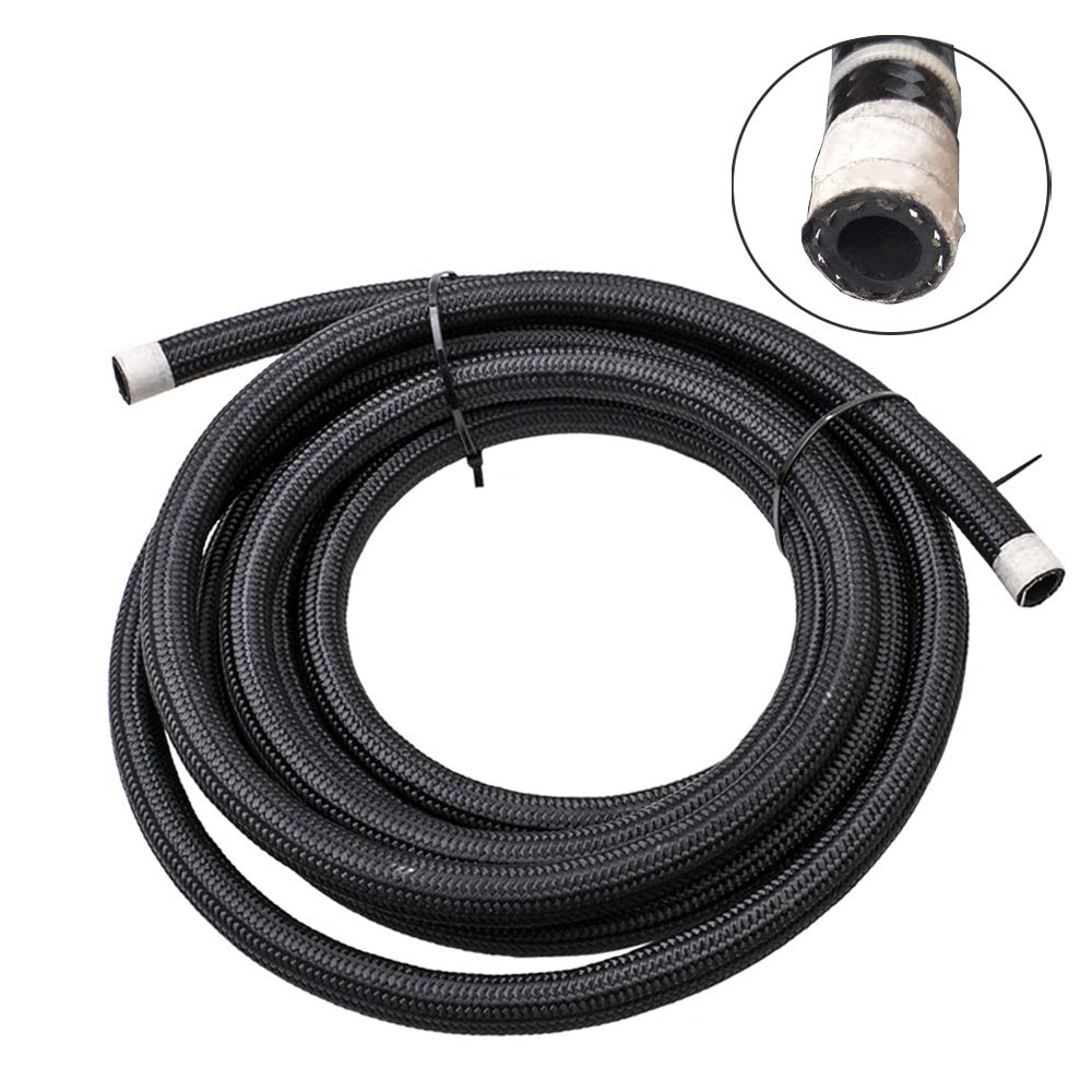 Byredio 6An Fuel Line Braided 10Ft Transmission Cooler Hose For Oil,Gas,Fuel,Hydraulic 500-2000 Psi High Pressure & Tamper Resis