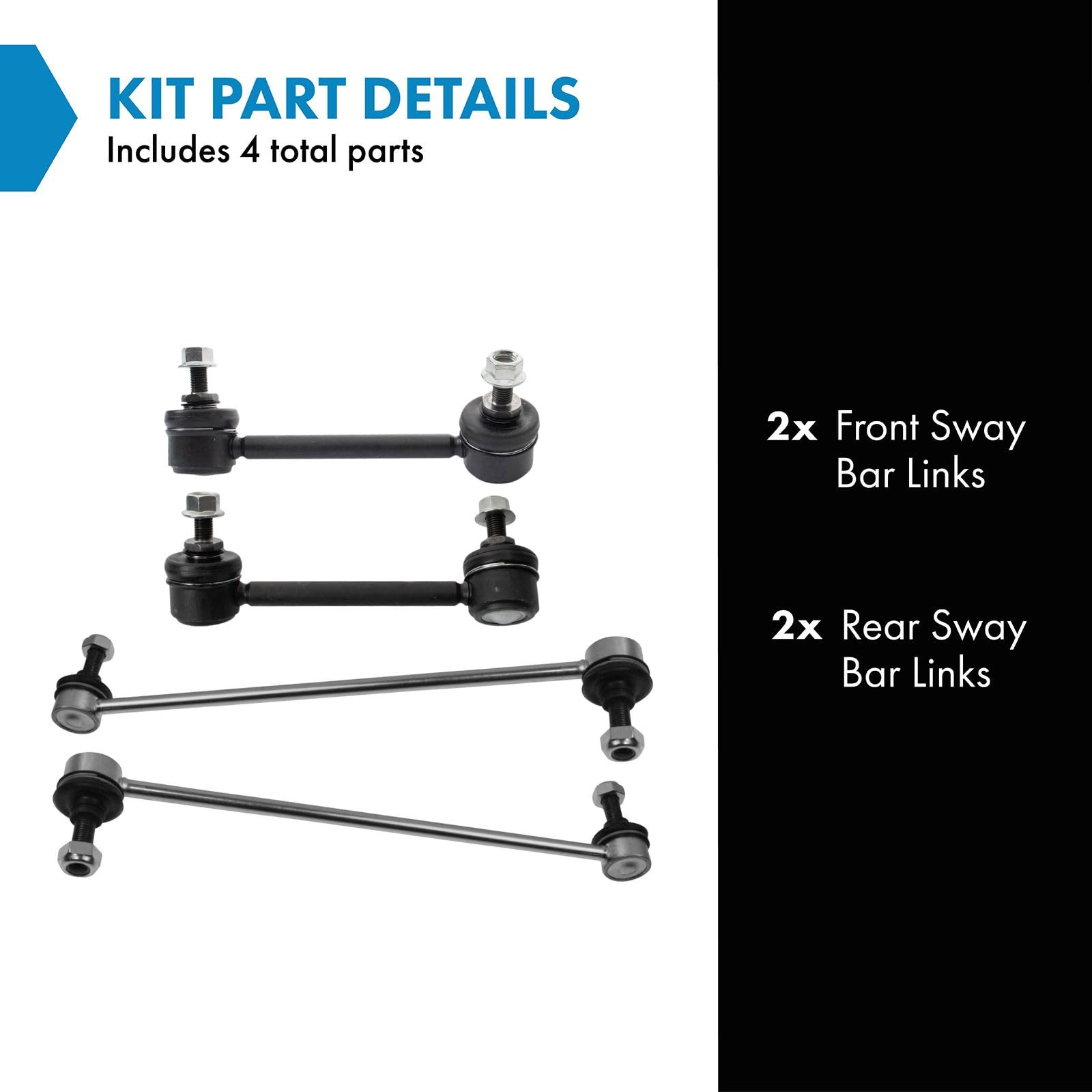 Trq Front & Rear Sway Bar Stabilizer Link Set Compatible With 2014-2020 Mazda 6 2013-2020 Cx-5 2016-2020 Cx-9