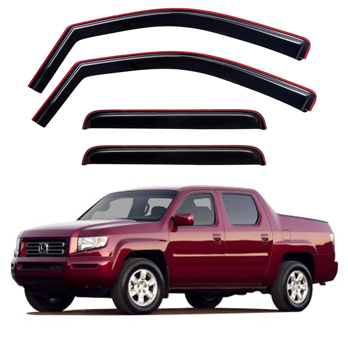 in-Channel Window Visors Rain Guards Shield for 2006-2014 Honda Ridgeline, Window Vent Wind Deflectors Visors Shades for 06-14 R