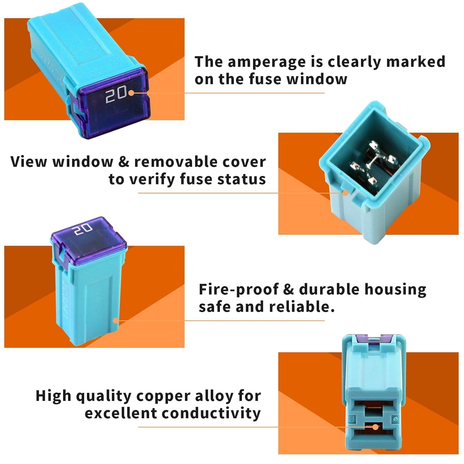 Jcase Fuse Kit Mini Jcase Fuse Assortment High Profile 20A 30A 40A 50A 60A Fit For Ford Chevy/Gm Nissan And Toyota Pickup Trucks