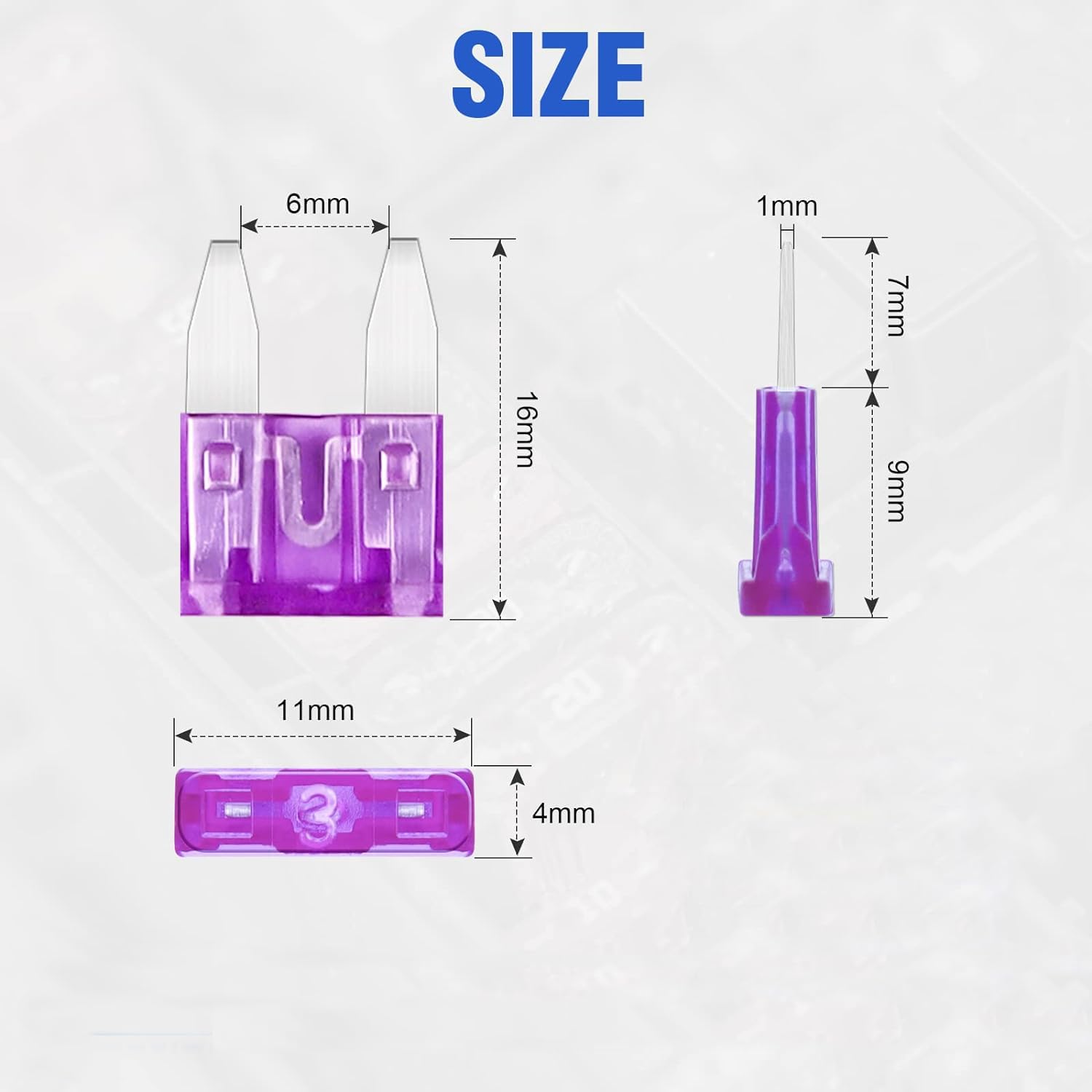 75 Pcs 3Amp Mini Fuse, 3 A Mini Car Blade Automotive Fuses for Car RV Truck SUV Motorcycle Boat