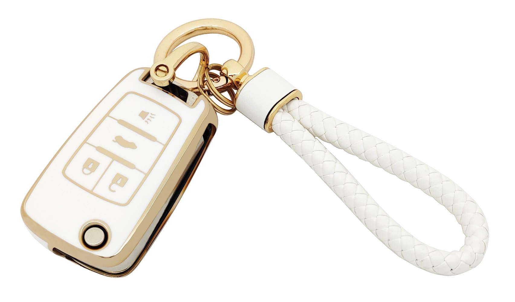 Arruweer Key Fob Cover For Chevy Buick Soft Tpu Key Fob Case For Buick Encore Chevy Camaro Equinox Impala Sonic Trax Gmc Terrain