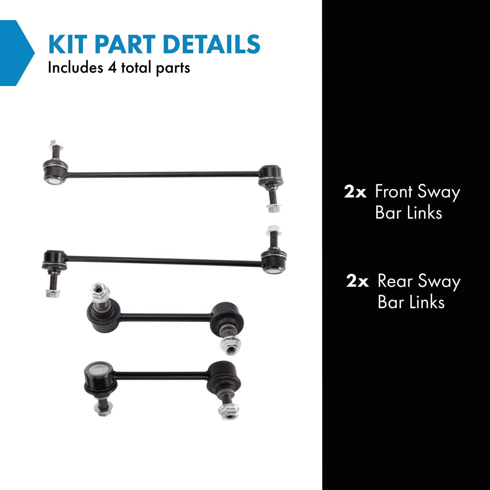 Trq Front & Rear Sway Bar Stabilizer Link Set Compatible With 2019-2022 Honda Passport 2016-2022 Pilot