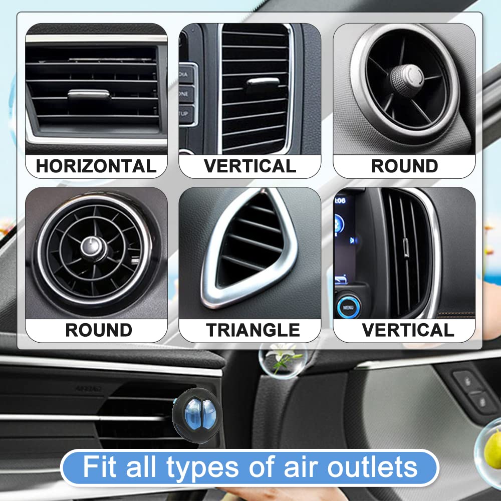 Frairsh Car Air Fresheners Vent Clips, Car Scents Air Freshener Pack Of 6, Winter Car Fresheners Up To 180 Days Long Lasting, Od