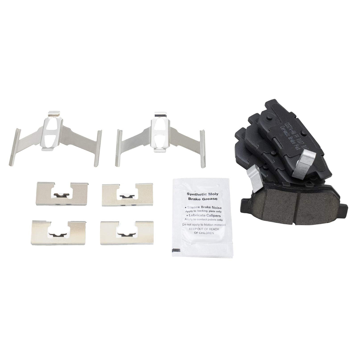 TRQ Rear Brake Pads Ceramic Compatible with 1990-2001 Acura Integra 1988-2001 Honda Civic 1993-1997 Civic del Sol 1988-1991 CRX 