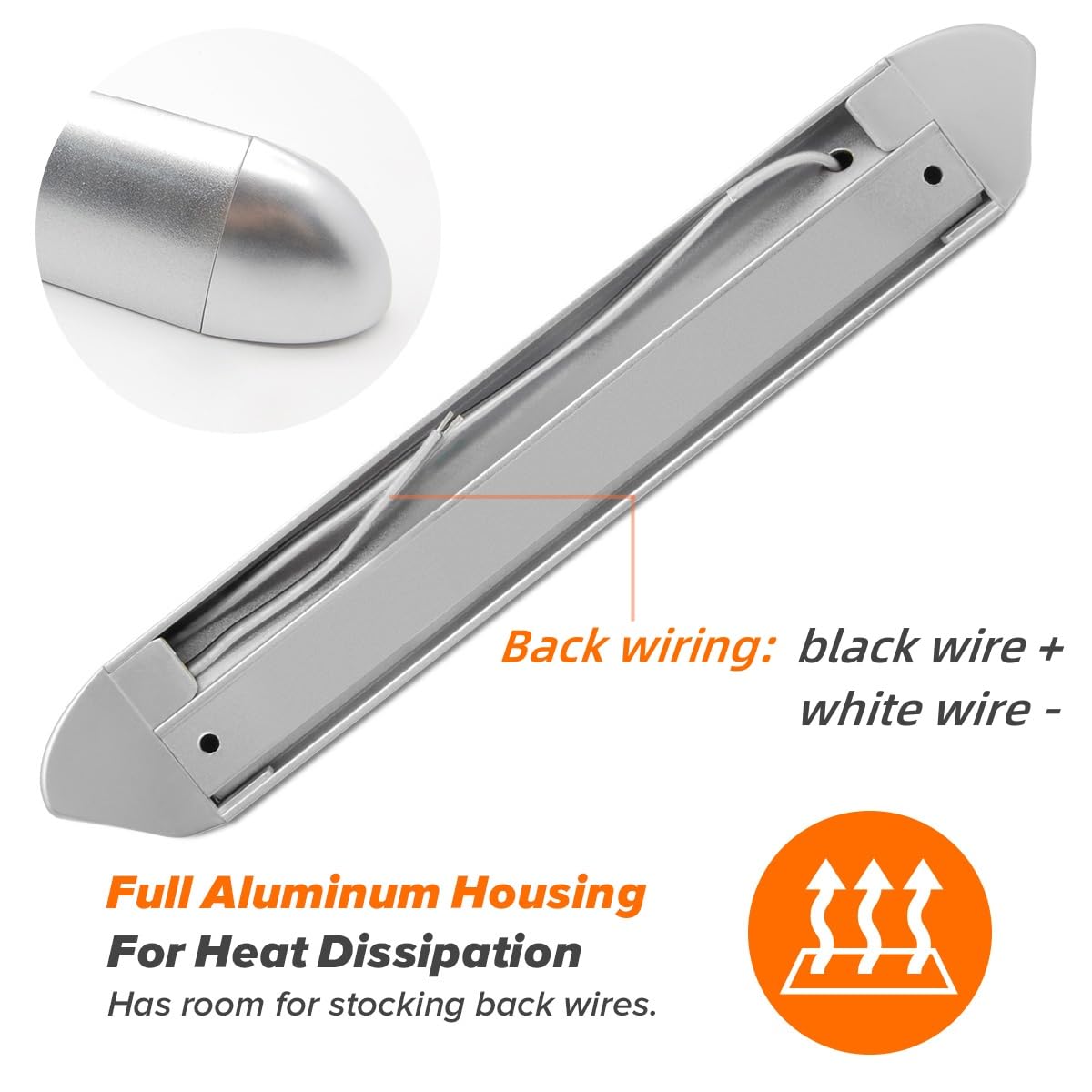 Dream Lighting Rv Exterior Light Fixture Led Waterproof Porch Awning Light 12V Camping Light Strip 10Inch Cool White, Silver She