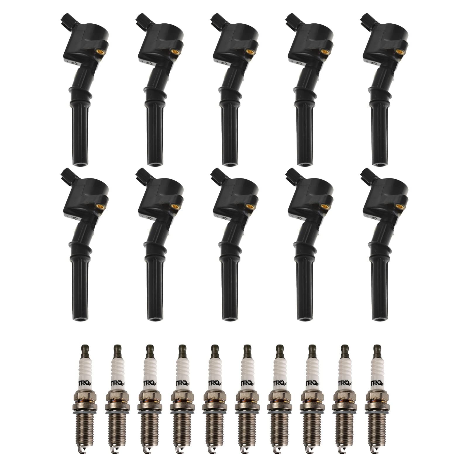 Trq Ignition Kit Ignition Coil Spark Plugs Compatible With 97-19 Ford