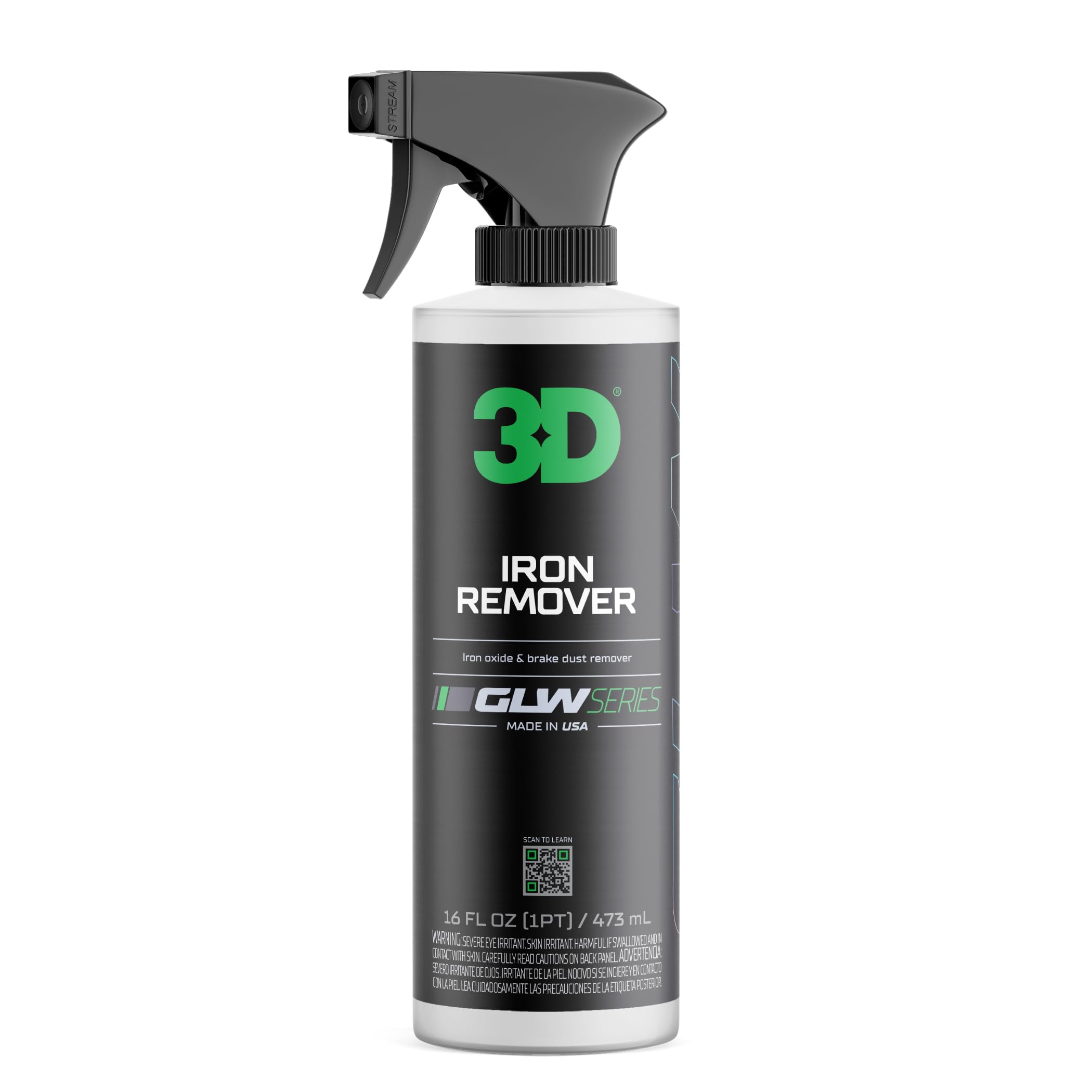 3D GLW Series Iron Remover - Fast Acting Fallout & Brake Dust Cleaner | pH Balanced Wheel & Paint Decontamination | DIY Detailin