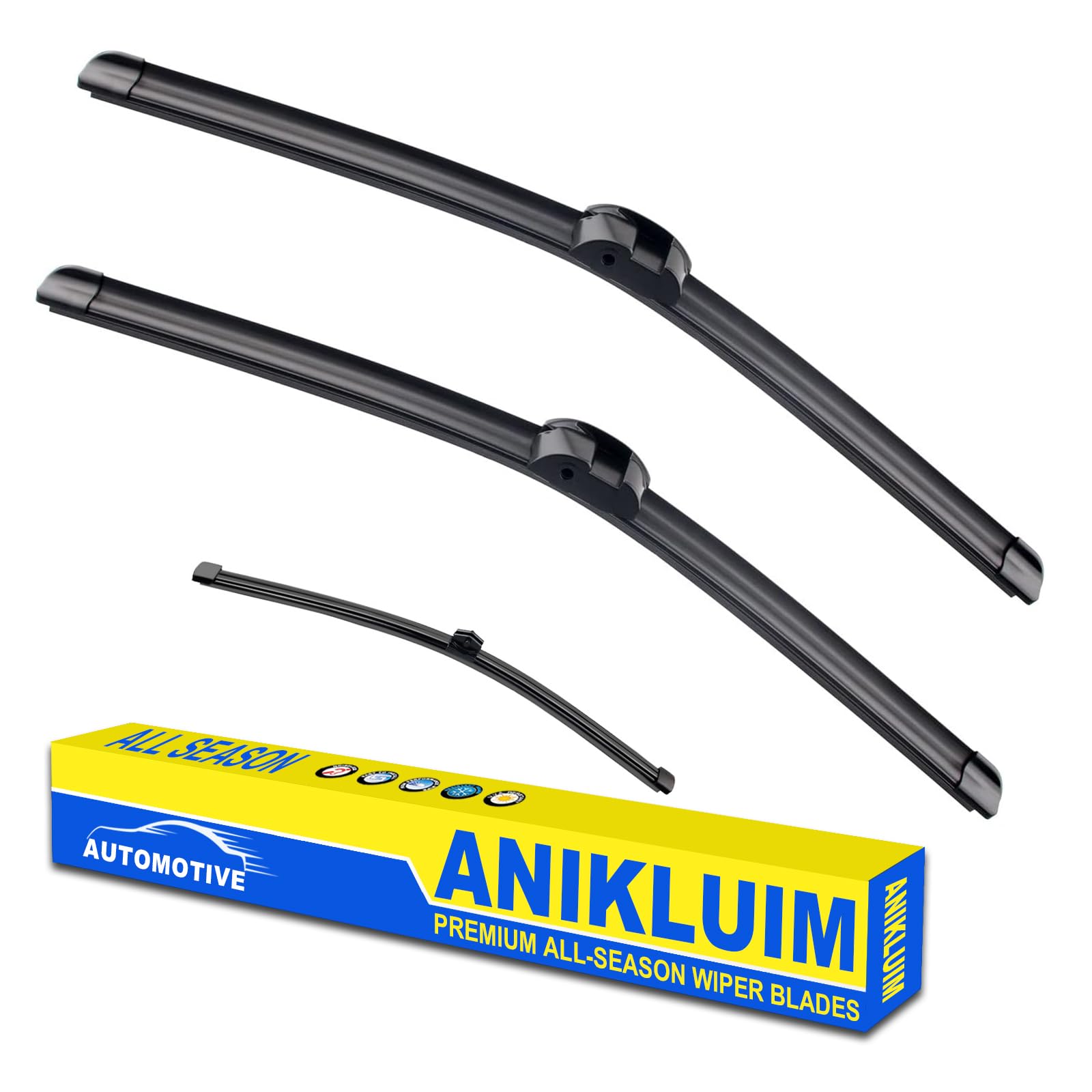 Anikluim 26''+26'' Wiper Blades With 14'' Rear Wiper Blade Set Replacement For 2011-2017 Porsche Cayenne Volkswagen Touareg Wind