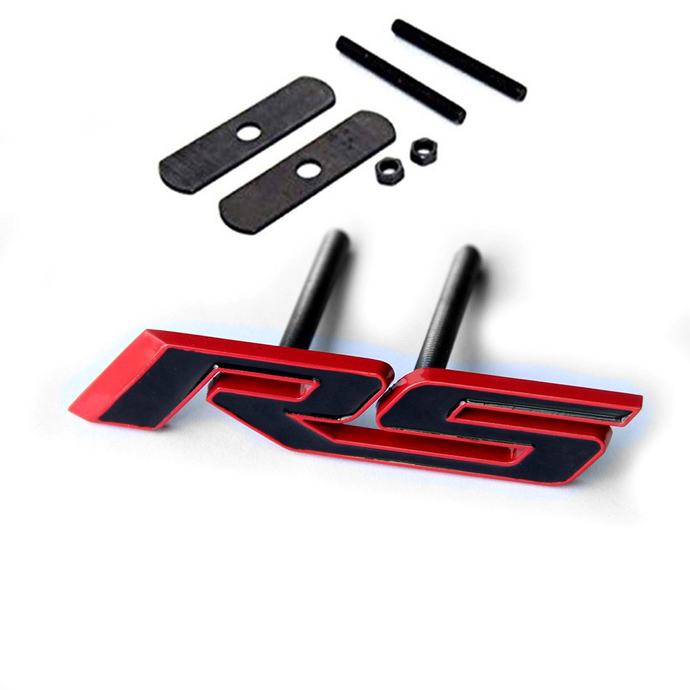 Yoaoo 1x OEM Grille Rs Emblem Badge 3D Compatible with Zl1 1LE Series Grill Red Frame Red Line