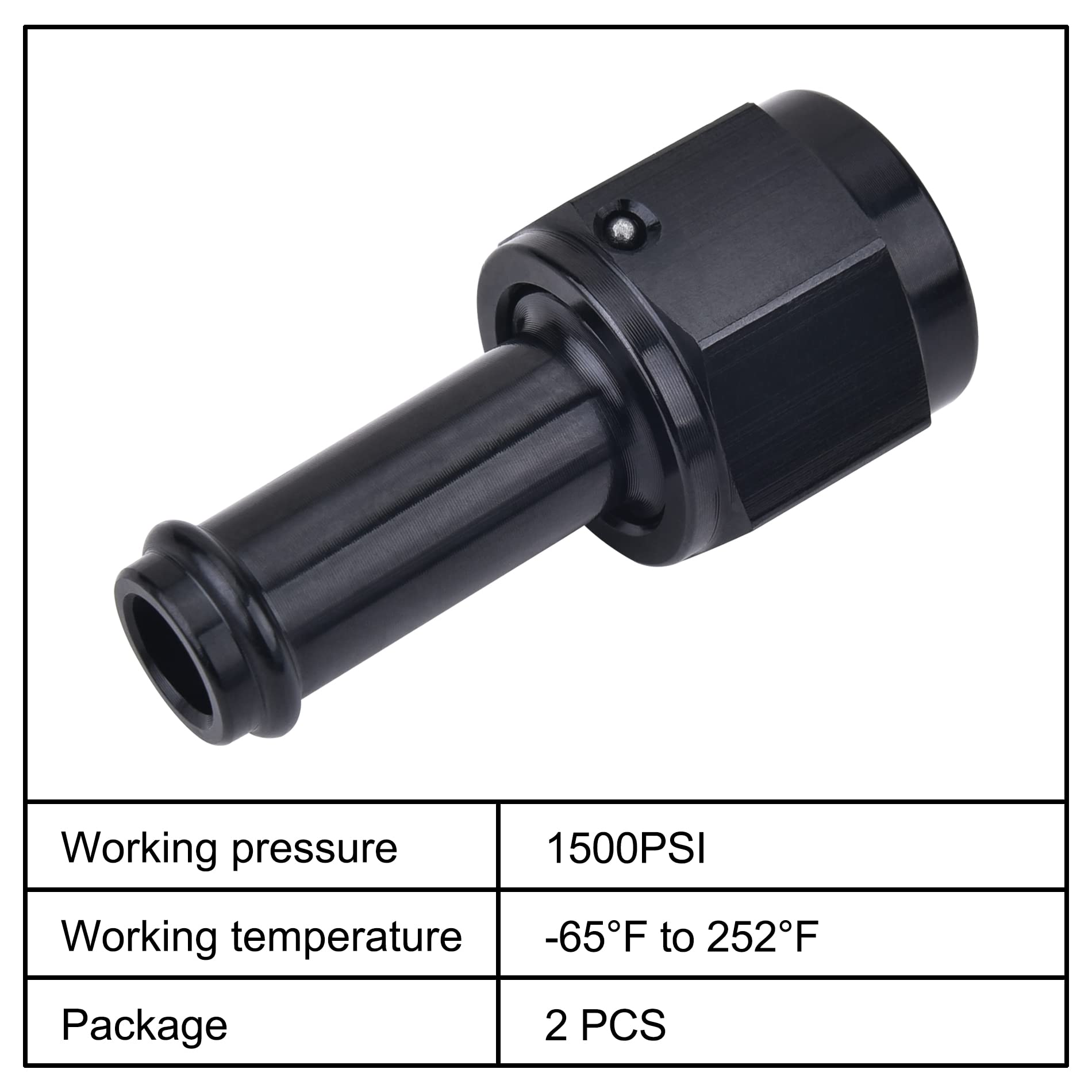 Evil Energy 6An Female To 3/8 Barb Hose Fitting Straight Swivel 2Pcs