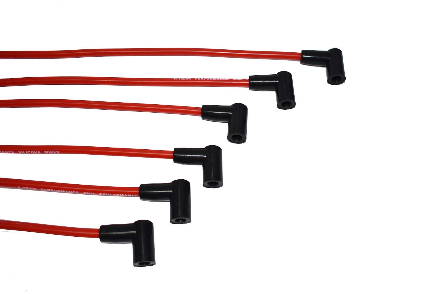 A-Team Performance - Set Of 6 Cylinder 8.0Mm Red Silicone Durable Two-Layered Silicone Coating Spark Plug Wires 4.3 Vortec - Com