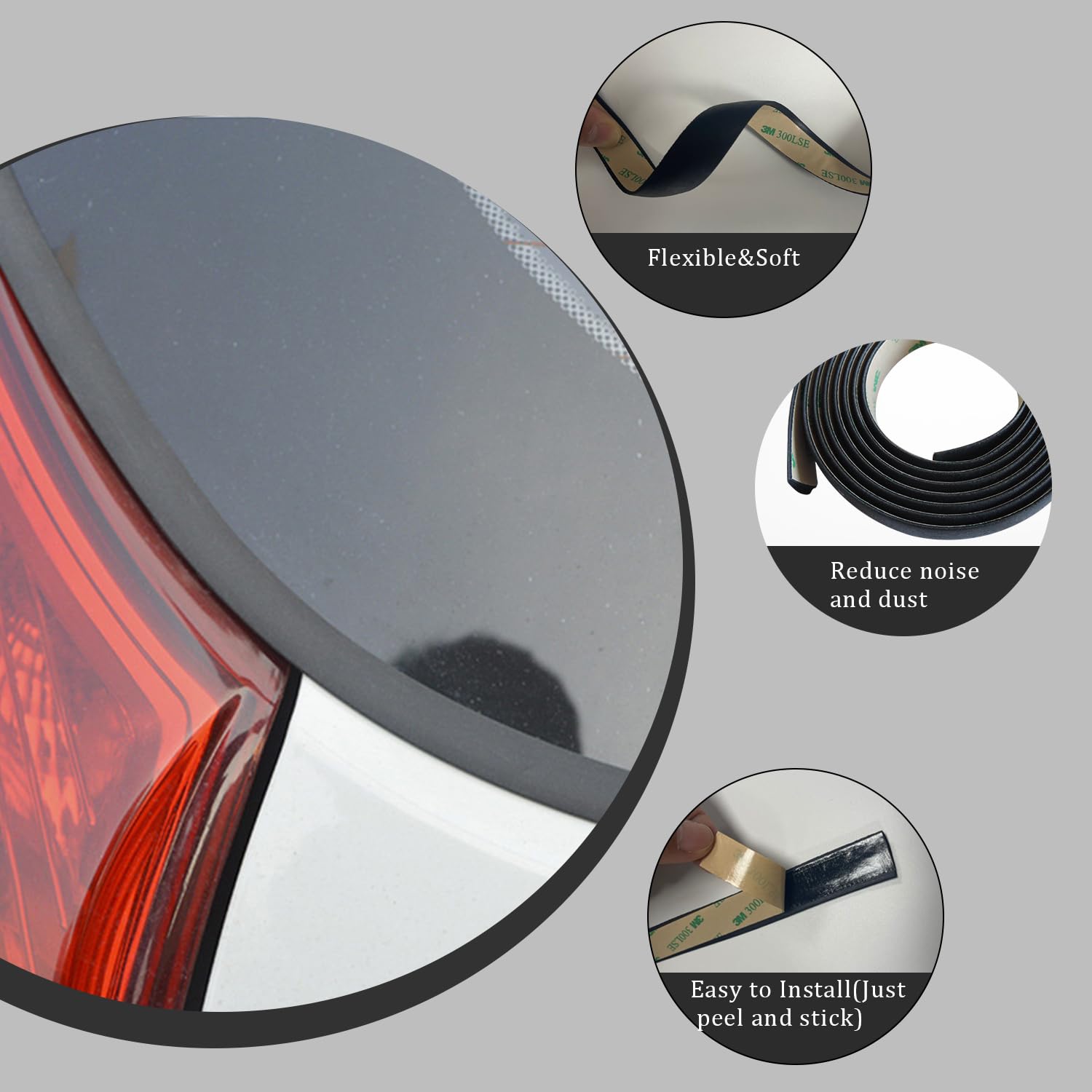 Smeyta 16.5Ft/5M Car Windshield Seal Strip,Rubber Sealing Strip Trim,Rubber Weather Strip For Car Front Rear Windshield/Sunroof/