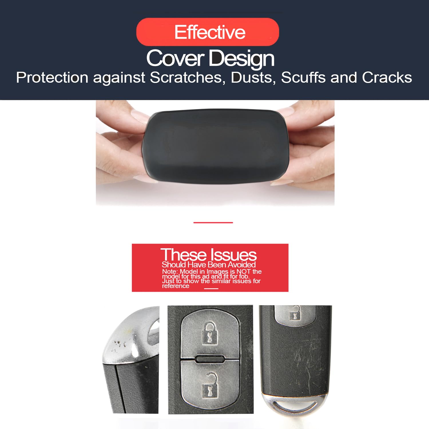 Infipar 2Pcs Compatible With Ram 1500 6 Buttons Black Key Fob Cover Case Key Chain Protector Keyless Remote Fit Ram 1500 Truck Pickup Only For Push Button Start