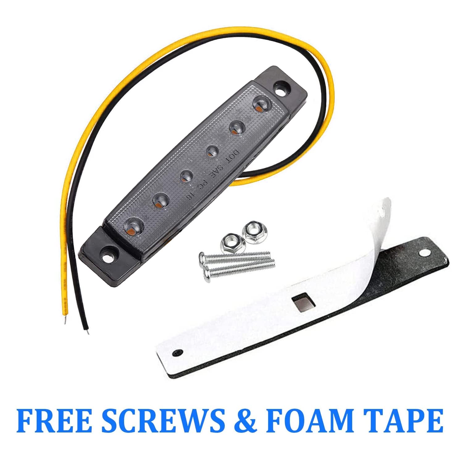 10Pack 12V Smoked Amber Led Trailer Marker Lights 3.8 '' Side Marker Clearance Light Bar Front Rear Signal Indicator Light Strip