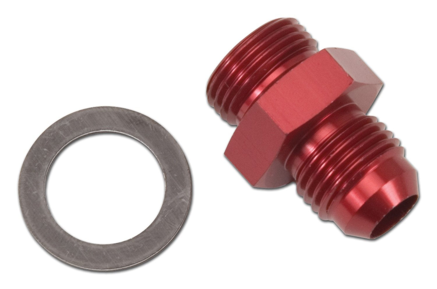Edelbrock 8087 Blue Anodized Aluminum Carburetor Inlet Fitting , Red