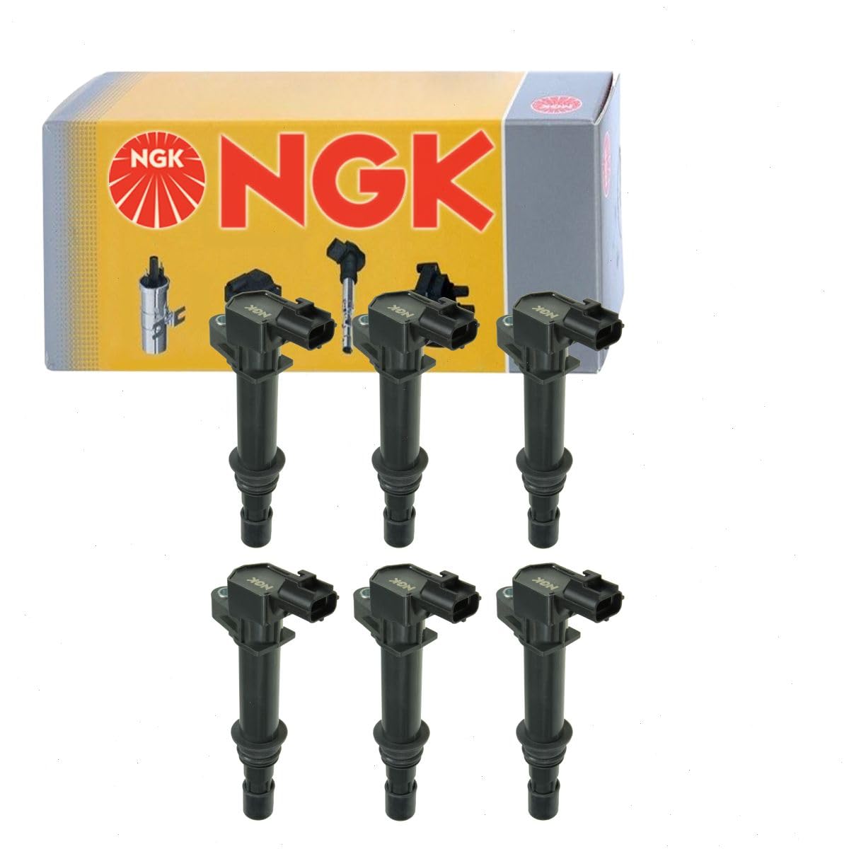 6 pc NGK Ignition Coils compatible with Dodge Ram 1500 3.7L V6 2002-2008