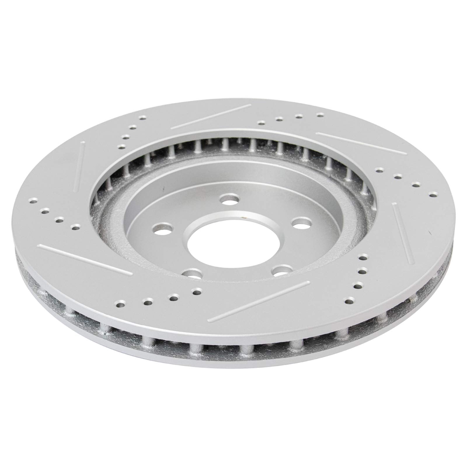 Trq Front Performance Brake Rotors Set Premium G-Coated Cross Drilled & Slotted Compatible With 1994-2004 Ford Mustang