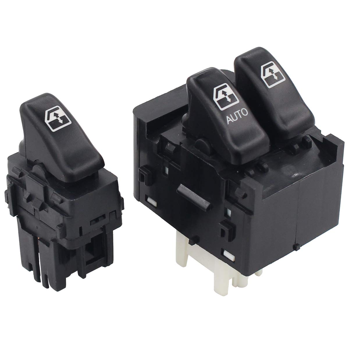 NewYall Set of 2 Front Left Driver and Right Passenger Side Door Window Switch Black for Chevrolet Venture 1997-2005 Oldsmobile 