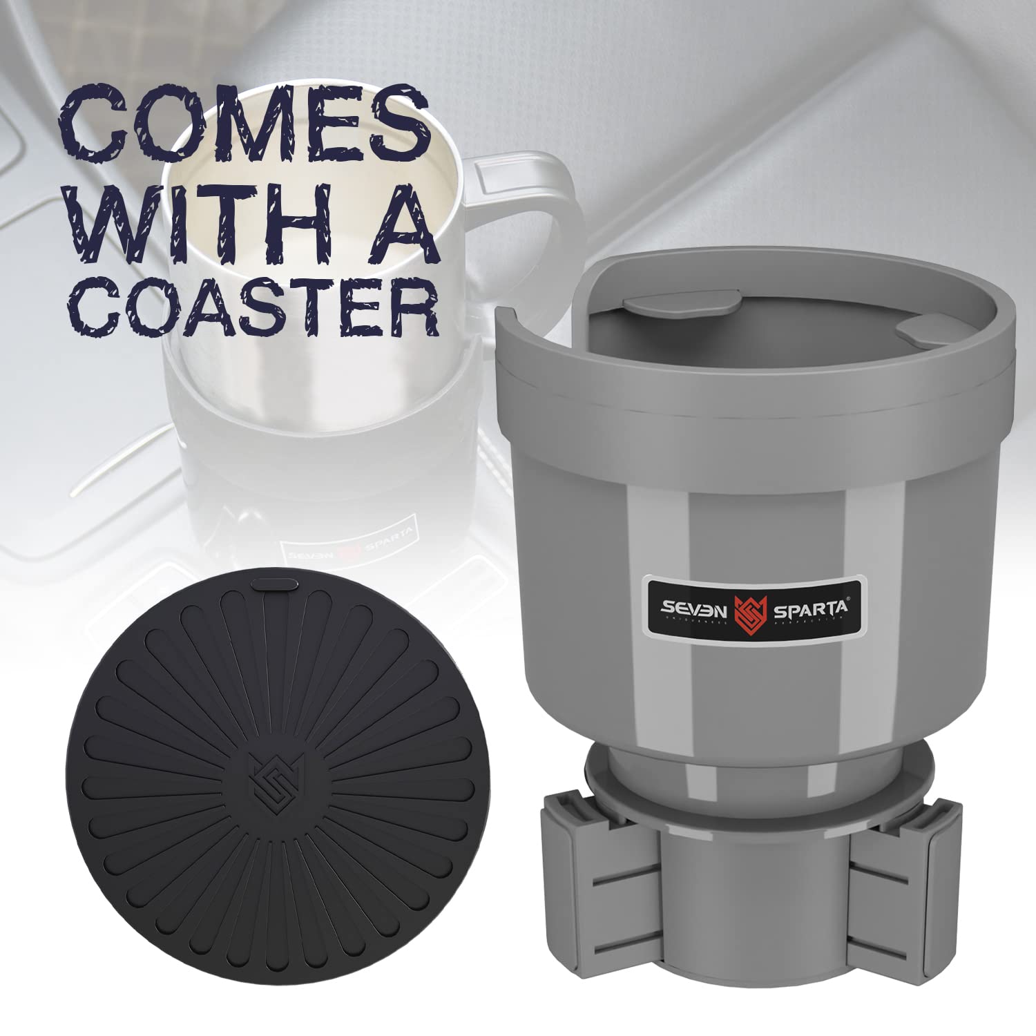 Seven Sparta Expander Car Cup Holder Expander Organizer With Adjustable Base, Compatible With Hydro Flasks 32/40 Ounce, Compatib