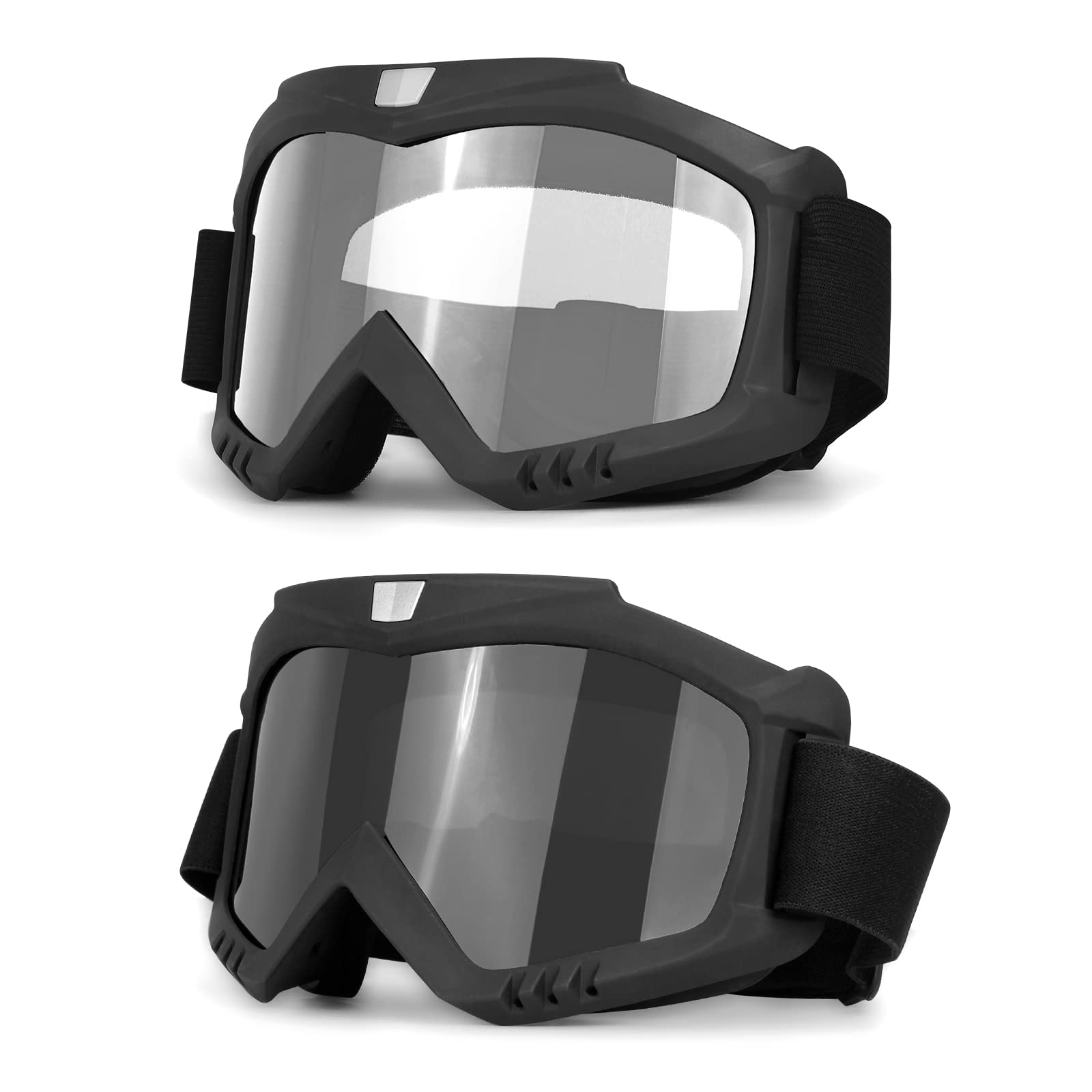 Surpassme 2 Motorcycle Ridding Goggles, Clear/Smoke Lens Dirt Bike Goggles With Uv Protection Motocross/Mx Goggles Compatible Helmet Fit Glasses For Men/Women