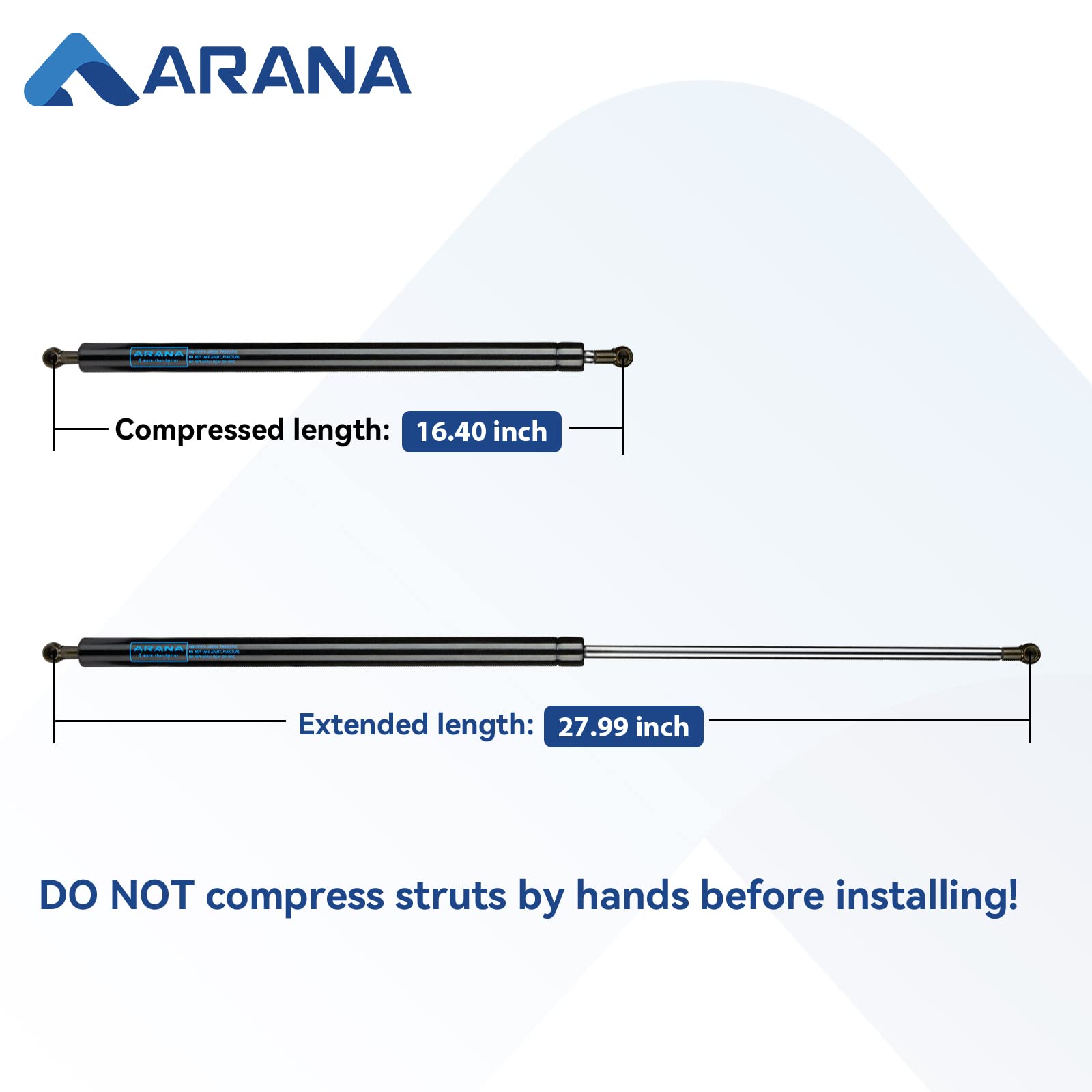 Arana Sf280M400 28 Inch 400Lb Gas Struts Spring Shocks 28 Inch 1335N Lift Support For Super Heavy-Duty Sled Trailer Snowmobile T