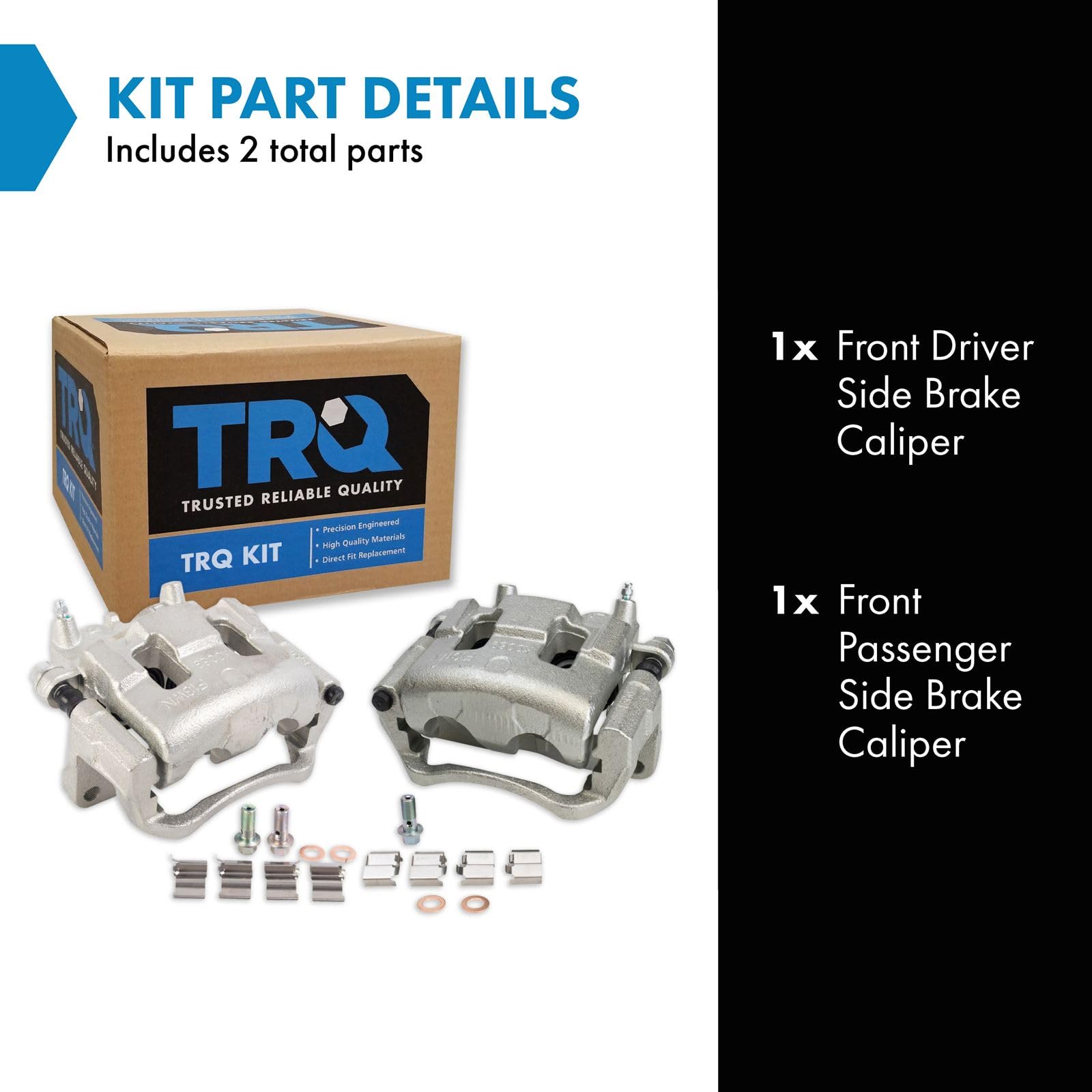 Trq Front Brake Caliper Set Compatible With 2007-2009 Ford Edge 2007-2008 Lincoln Mkx 2007-2012 Mazda Cx-7