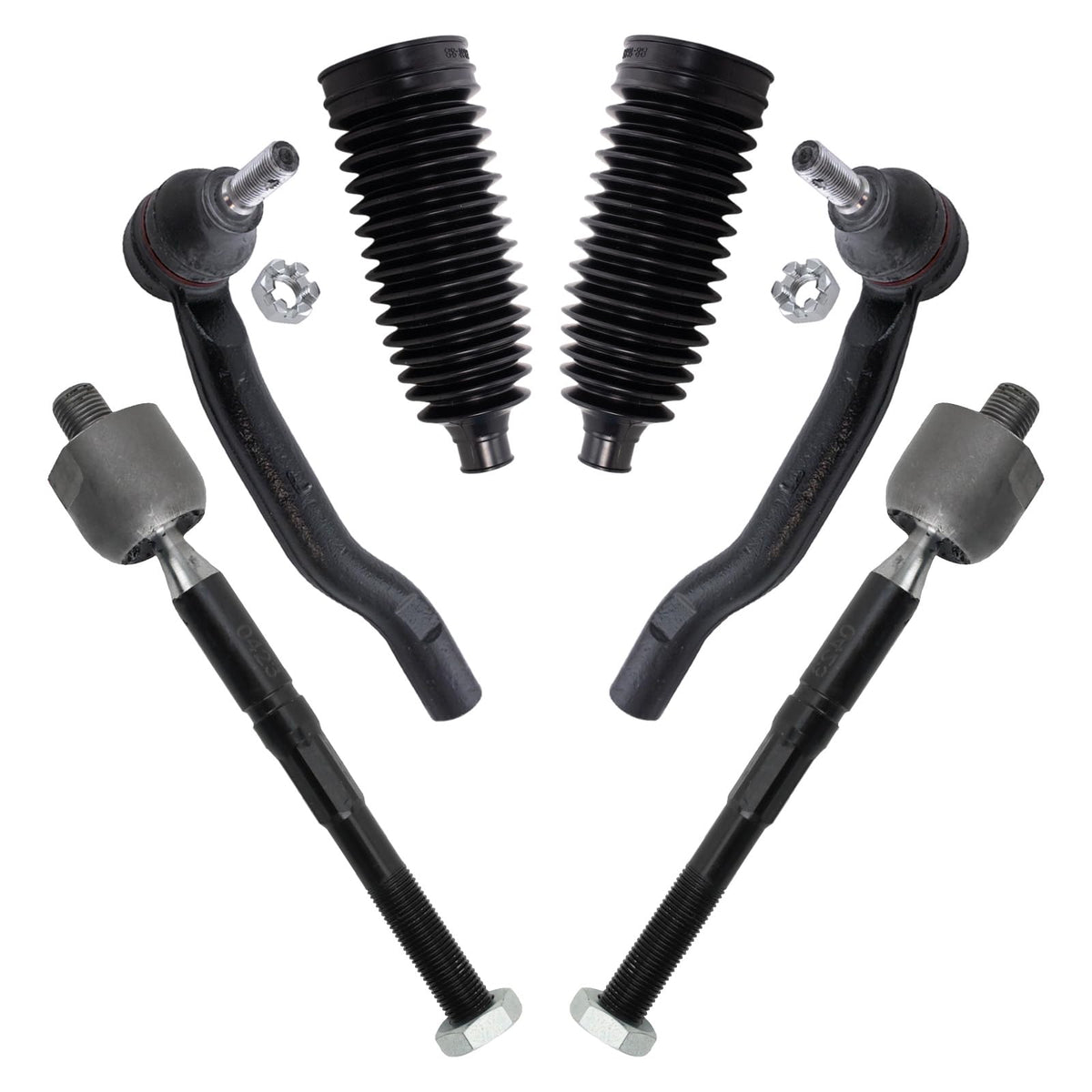 Trq Front Steering Kit Steering Rack & Pinion Bellow Tie Rod Compatible With 2013-2018 Toyota Avalon 2012-2017 Camry