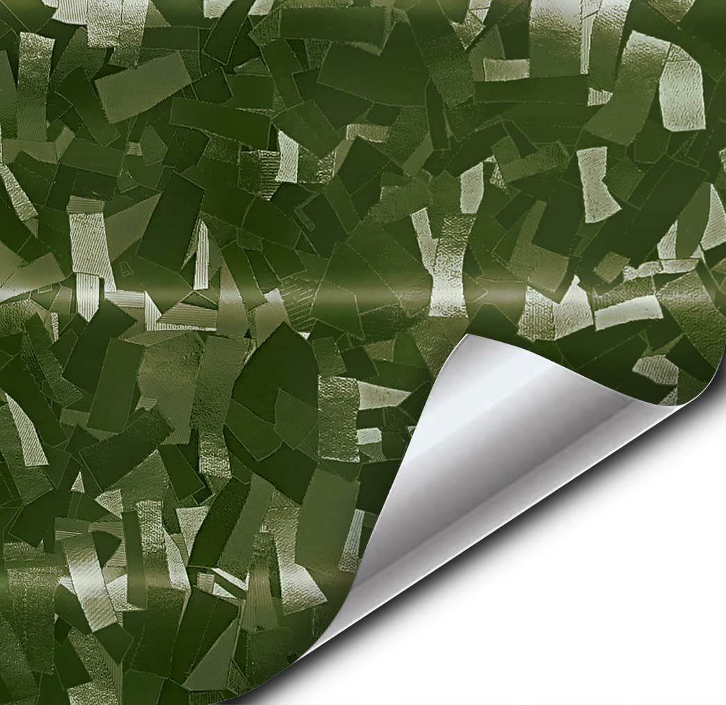 Vvivid Vinyl Camouflage Pattern Wrap Air-Release Adhesive Film Sheets (100Ft X 5Ft, Forest Green Forged Composite Carbon)