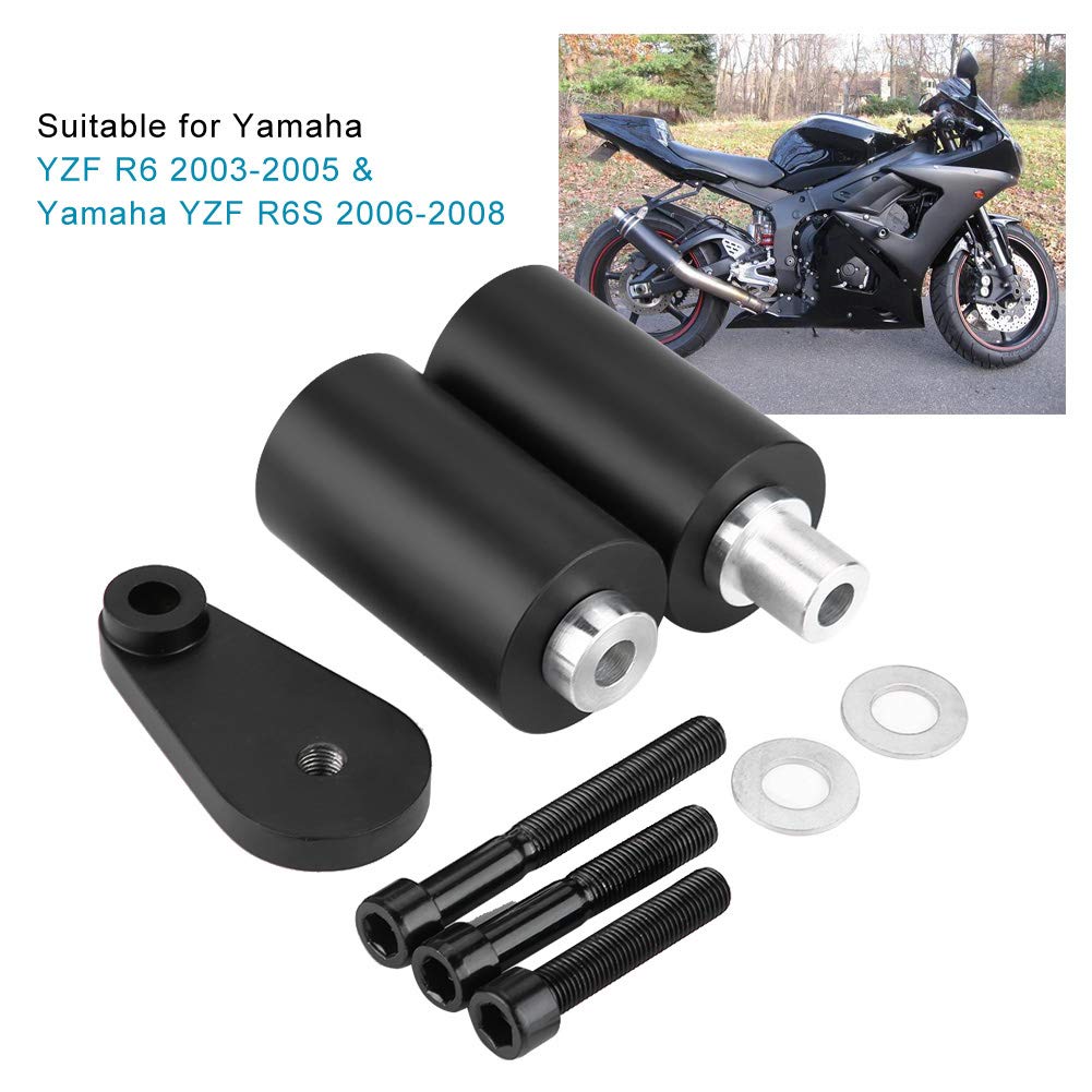 Qiilu Yzf R6 Frame Sliders Crash Protectors Kit For Yzf-R6 2003 2004 2005 & For Yamaha Yzf R6S 2006 2007 2008