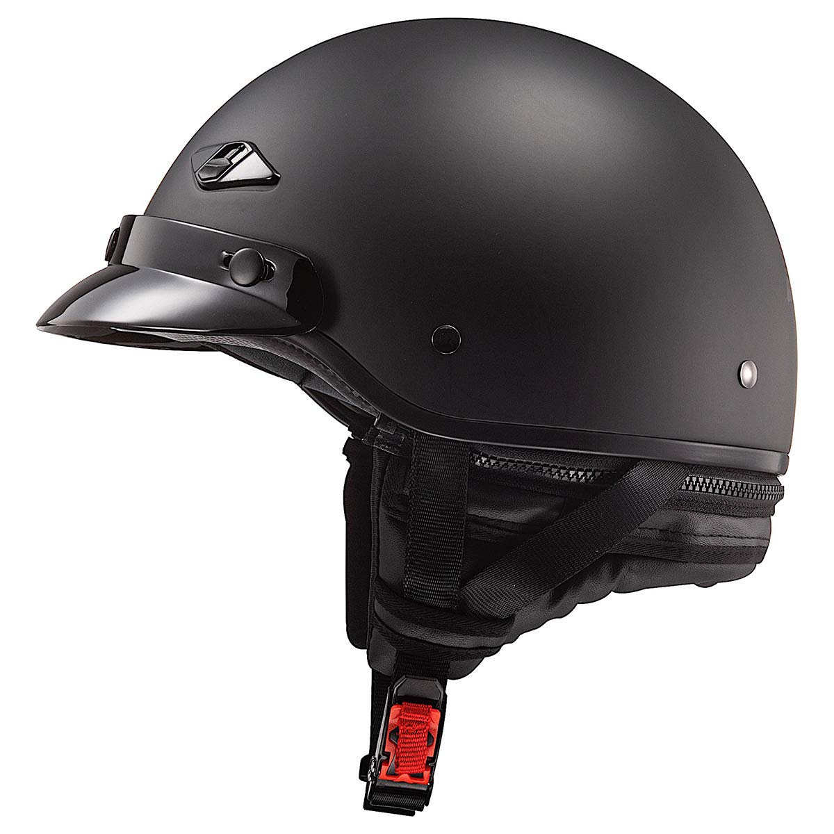 Ls2 Helmets Bagger Motorcycle Half Helmet (Matte Black - X-Small)