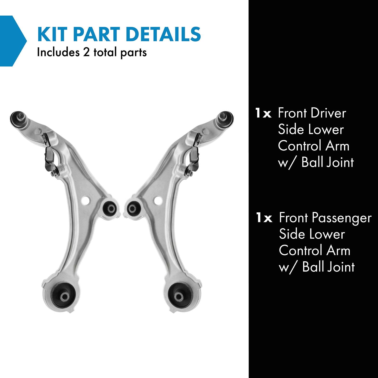 Trq Front Lower Control Arm With Ball Joint Set Driver & Passenger Side Lower Compatible With 2009-2014 Nissan Murano