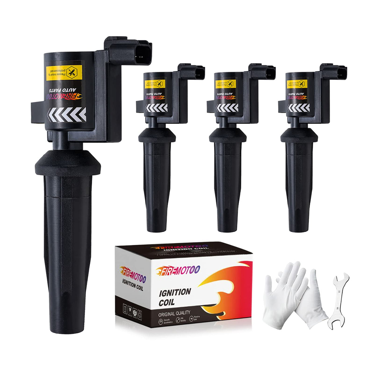 Firemotoo Pack Of 4 Ignition Coil Pack Compatible With Escape Focus Fusion Transit Connect Mariner 2.0L 2.3L 2003-2013 Mkz Tribu
