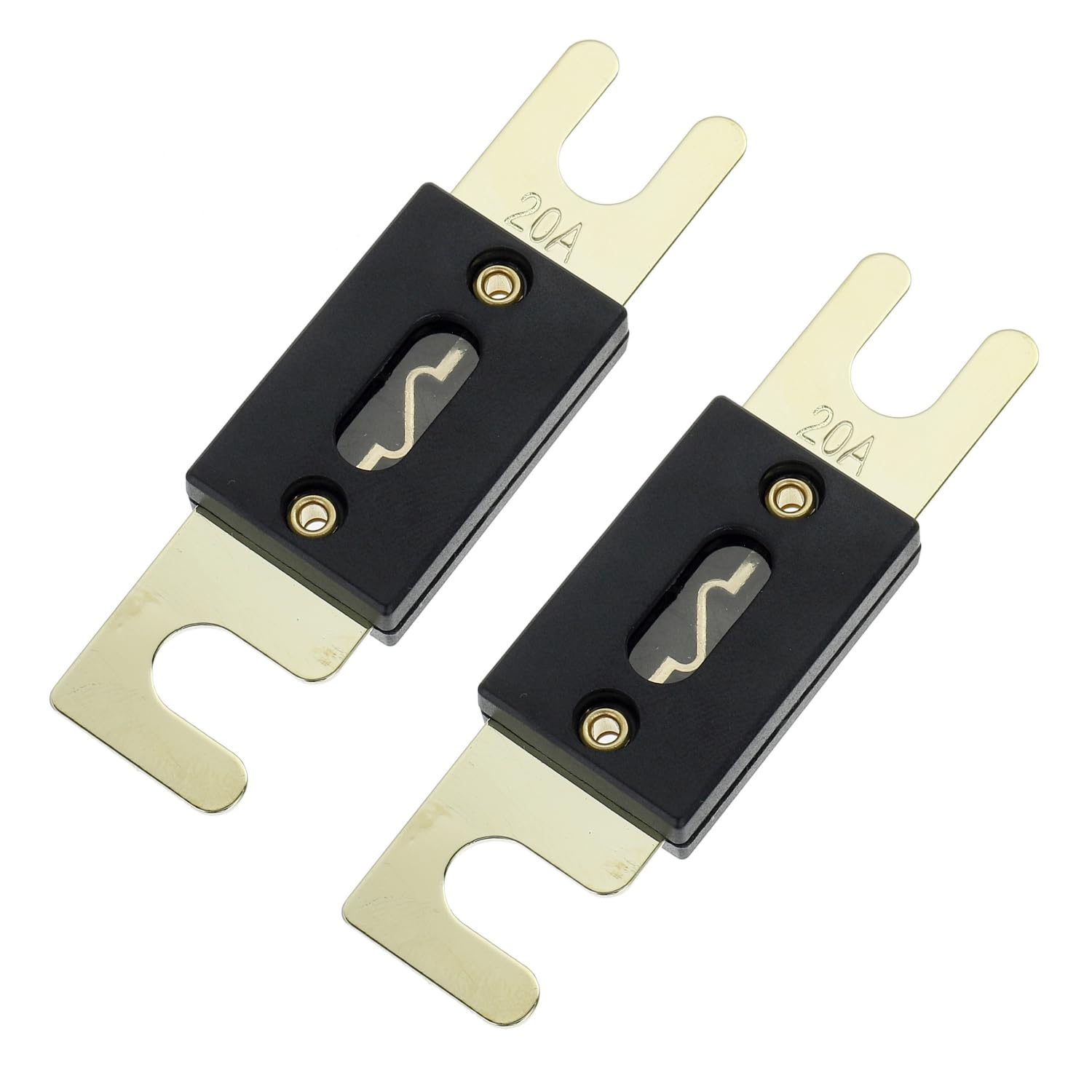 Bojack 0/2/4 Gauge Anl Fuse Holder And 20 Amp Anl Fuses For 0 2 4 8 Gauge Awg Fuse Block, Fuse Box, Automotive Fuse Holder 20A (