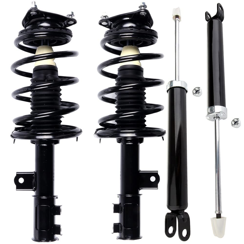 Ocpty Front Complete Struts Spring Assembly + Rear Shock Absorbers Fits 2007-2010 For Hyundai Elantra Quick Struts 172305 172306
