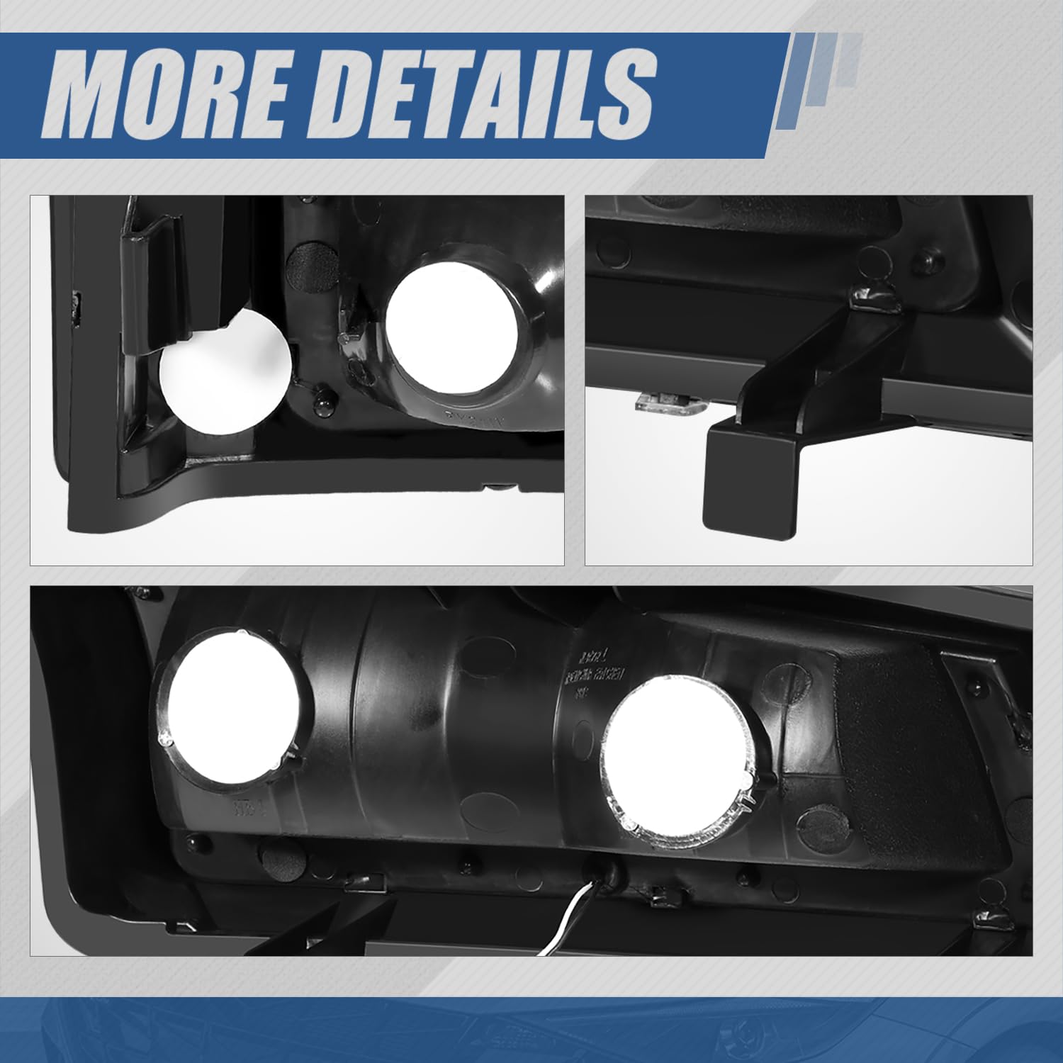 Auto Dynasty Headlight Assembly Halogen Headlamp With 3D Led Light Bar Compatible With Chevy Avalanche Silverado 1500-3500 2003-