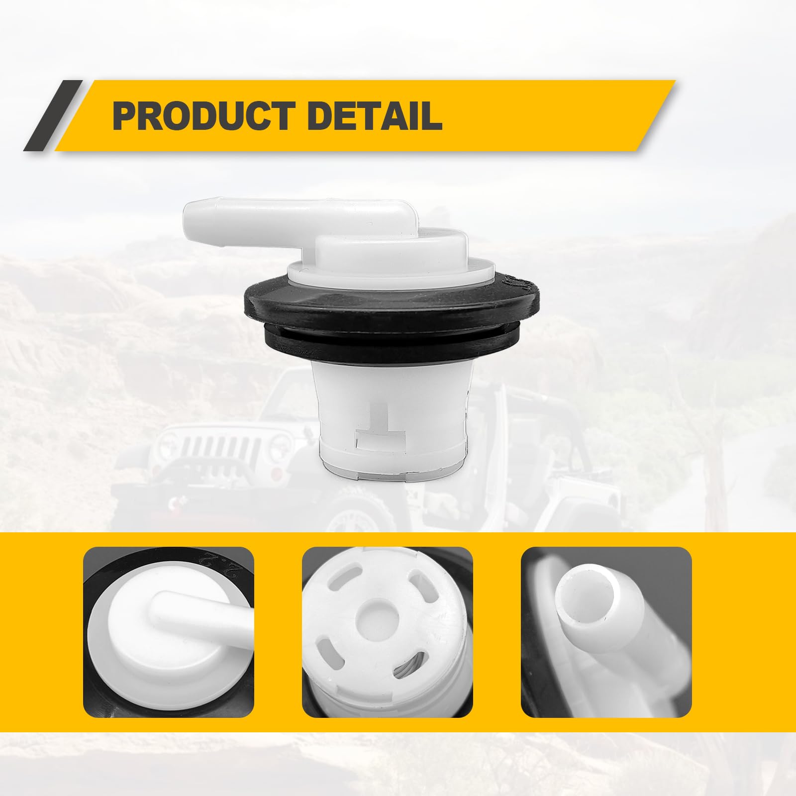 KEVWR 911060 Fuel Tank Vent Valve & Grommet Kit - No Leaks, Compatible with Jeep Wrangler, Cherokee, Dodge Ram, Chrysler Cirrus